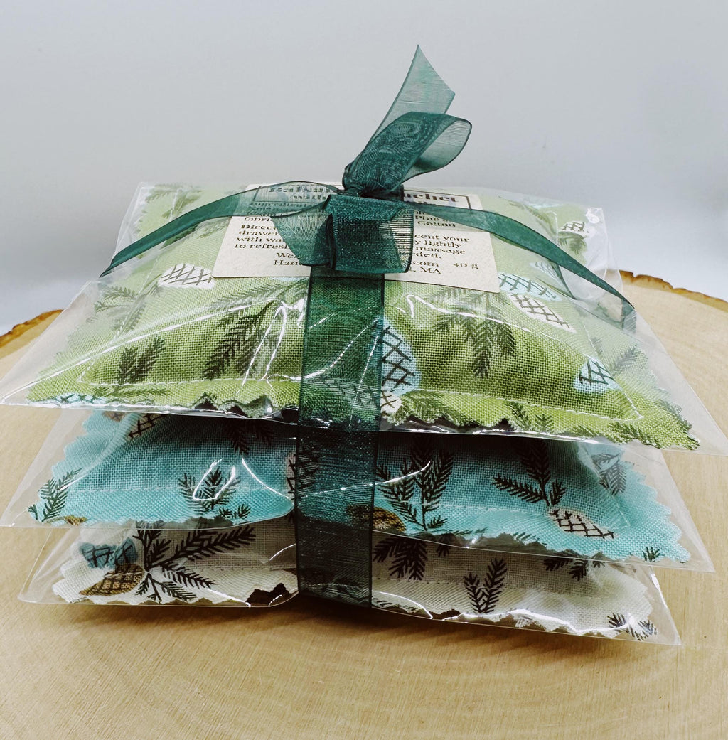 Balsam Fir Sachet Set: Essential Oils, Natural Freshener