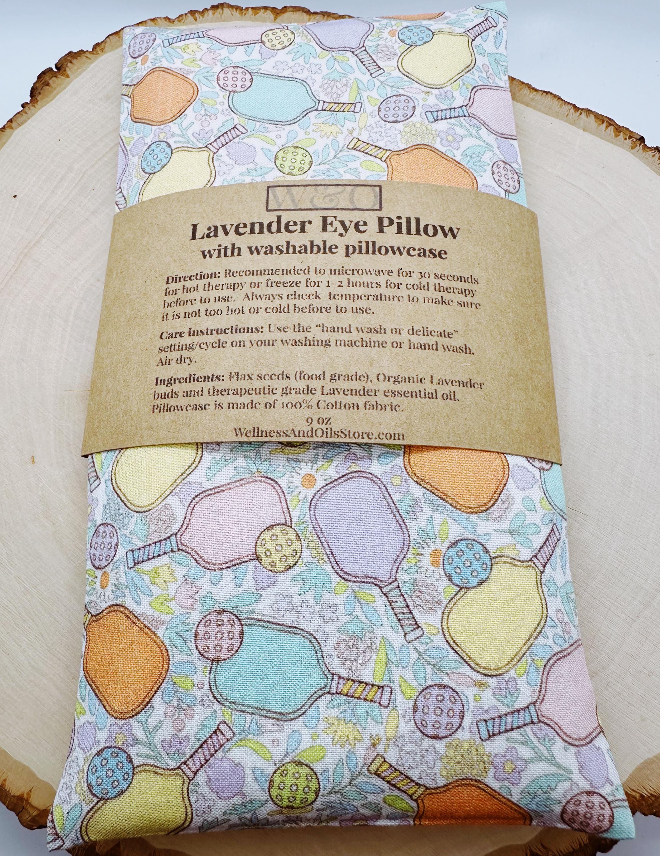 Pickleball Garden Lavender Eye Pillow: Weighted Cotton Comfort, Washable