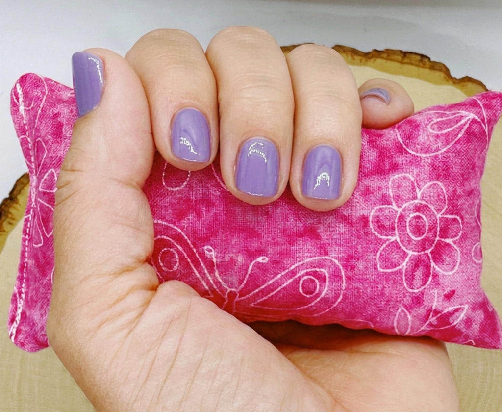 Lavender Calm Pillow, Stress Relief Aromatherapy, Hand Pillow, Pink Butterflies