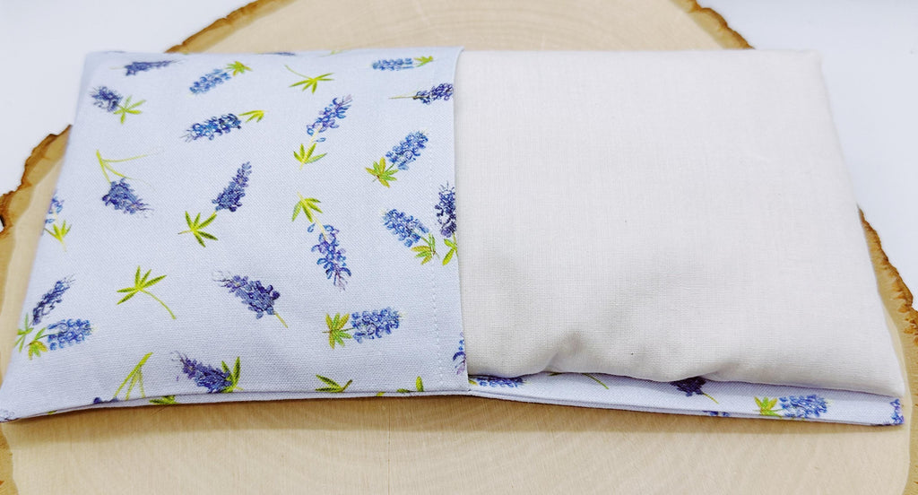 Handmade Lavender Eye Pillow: Weighted Cotton, Headache & Stress Relief, Light bleu lavender