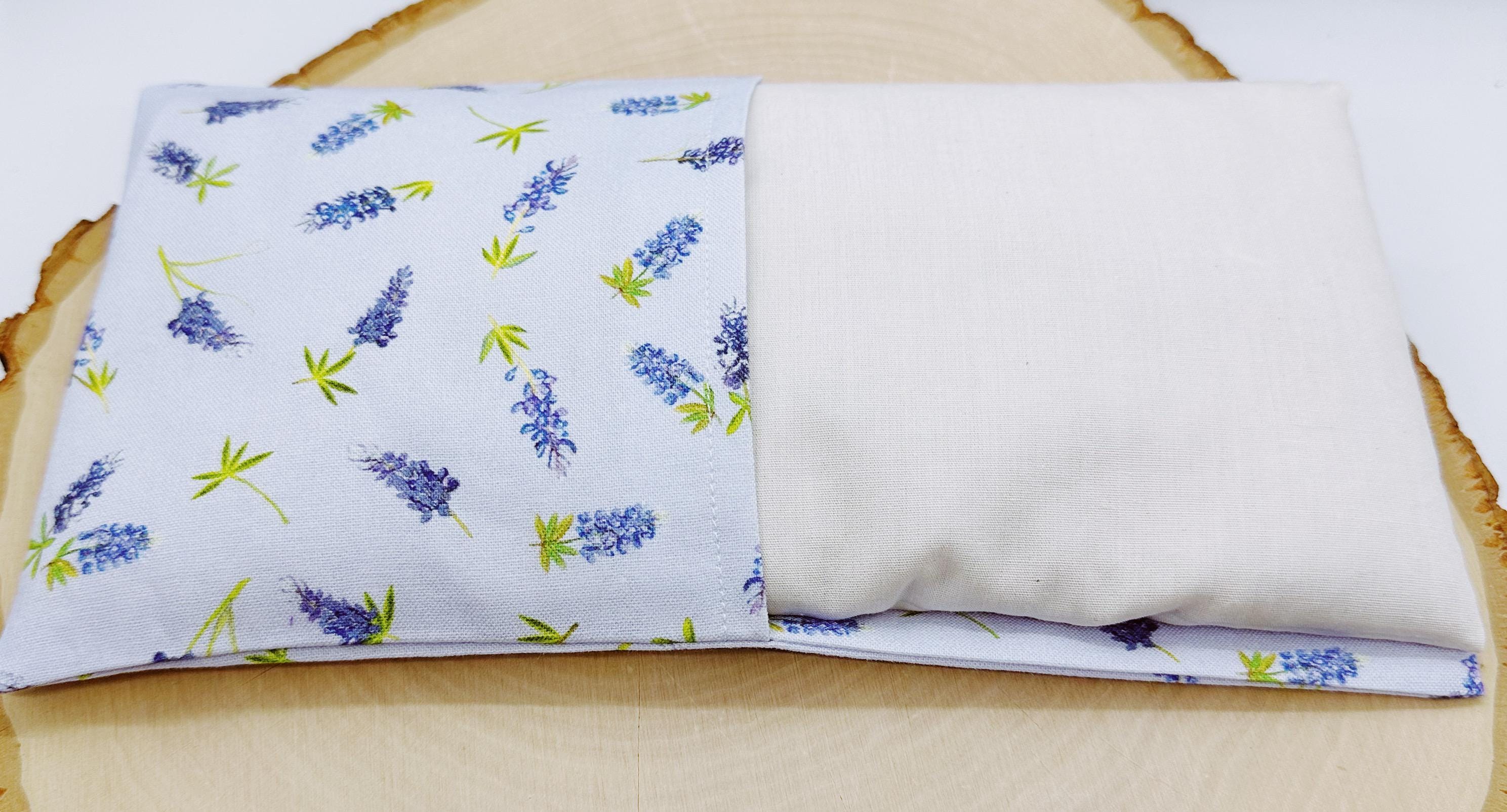 Handmade Lavender Eye Pillow: Weighted Cotton, Headache & Stress Relief, Light bleu lavender