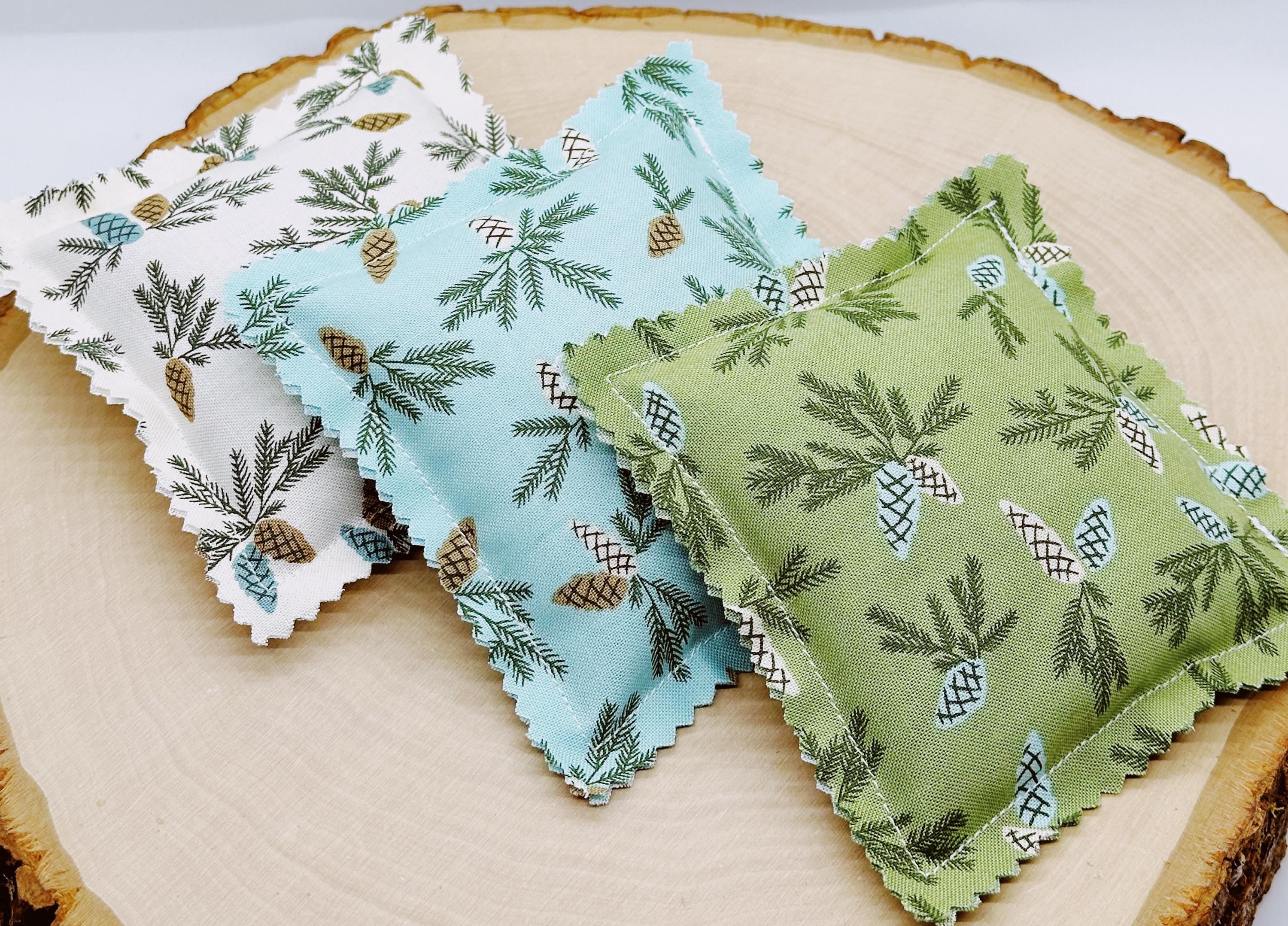 Balsam Fir Sachet: Natural Essential Oils, Pinecone Fabric, 4x4