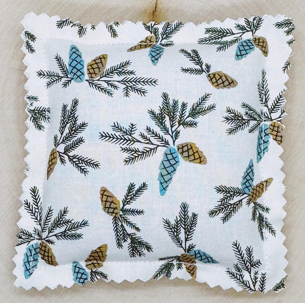 Balsam Fir Sachet: Essential Oils, Natural Freshener, 4x4 Pillow