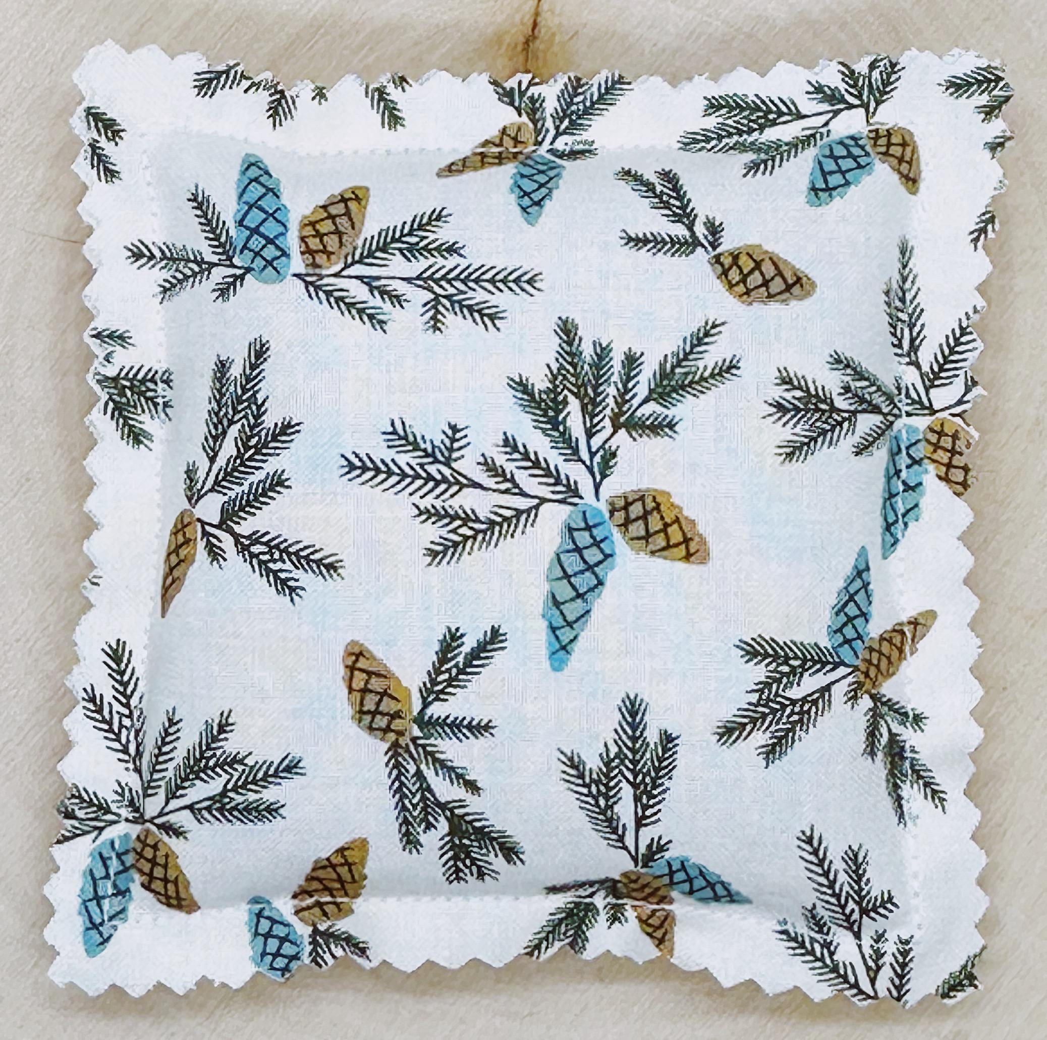 Balsam Fir Sachet: Essential Oils, Natural Freshener, 4x4 Pillow
