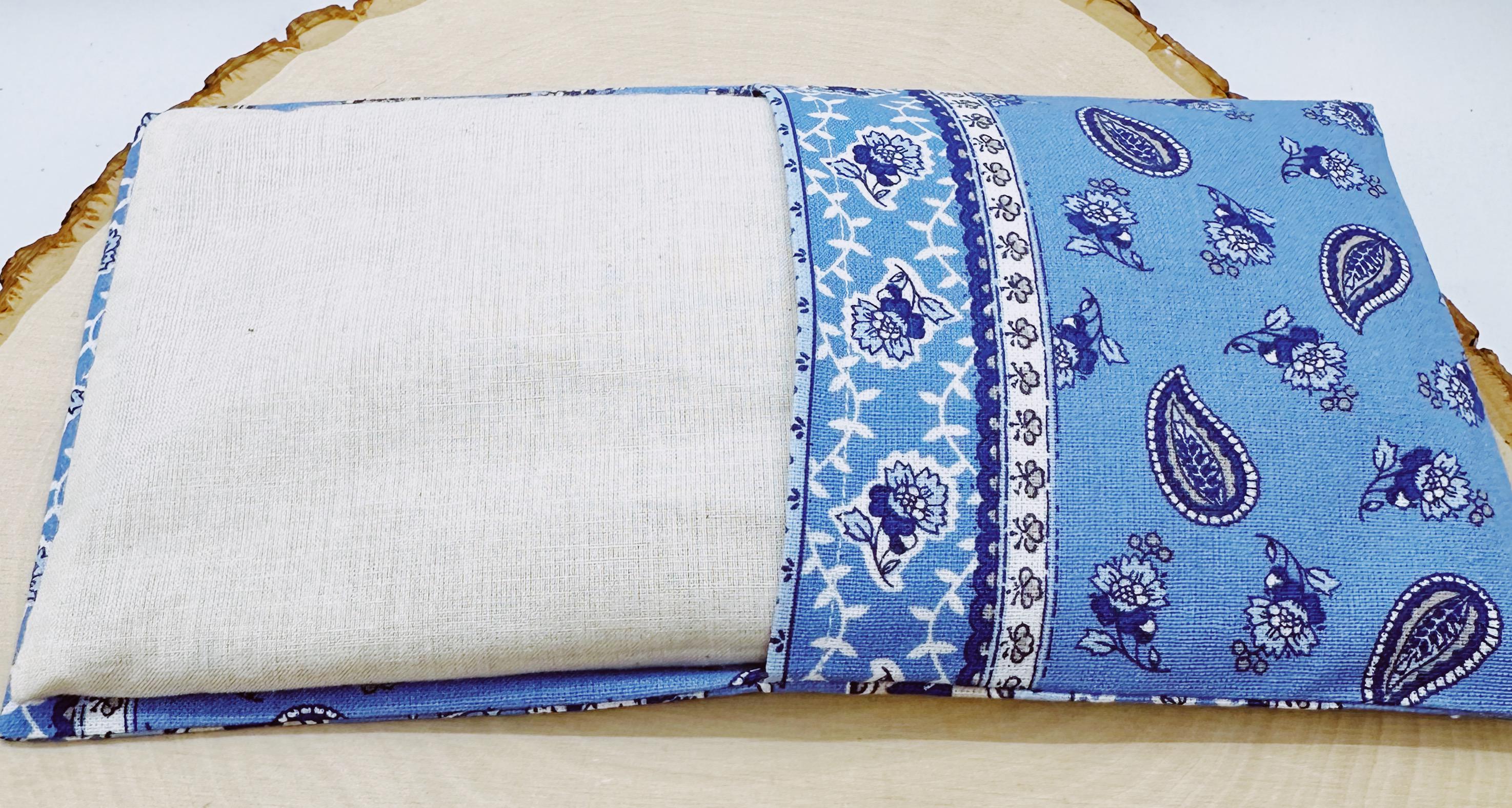 Handmade Lavender Eye Pillow: Weighted Cotton, Headache & Stress Relief, Provencal Blue