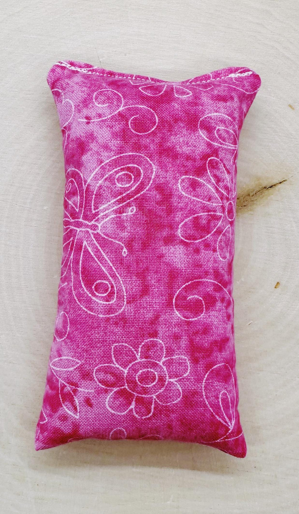 Lavender Calm Pillow, Stress Relief Aromatherapy, Hand Pillow, Pink Butterflies