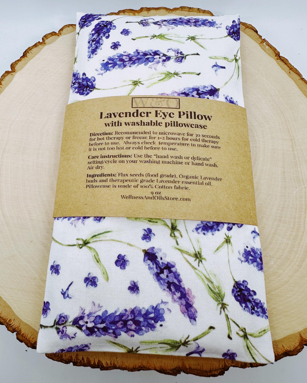 Handmade Lavender Eye Pillow: Weighted Cotton, Headache & Stress Relief, More Lavender White