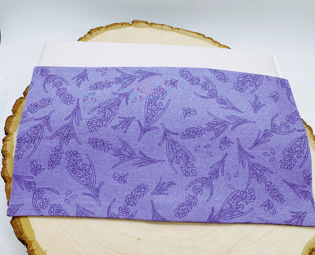 Handmade Weighted Lavender Eye Pillow for Yoga, Headache Relief, Washable Cover, Lavender field purple