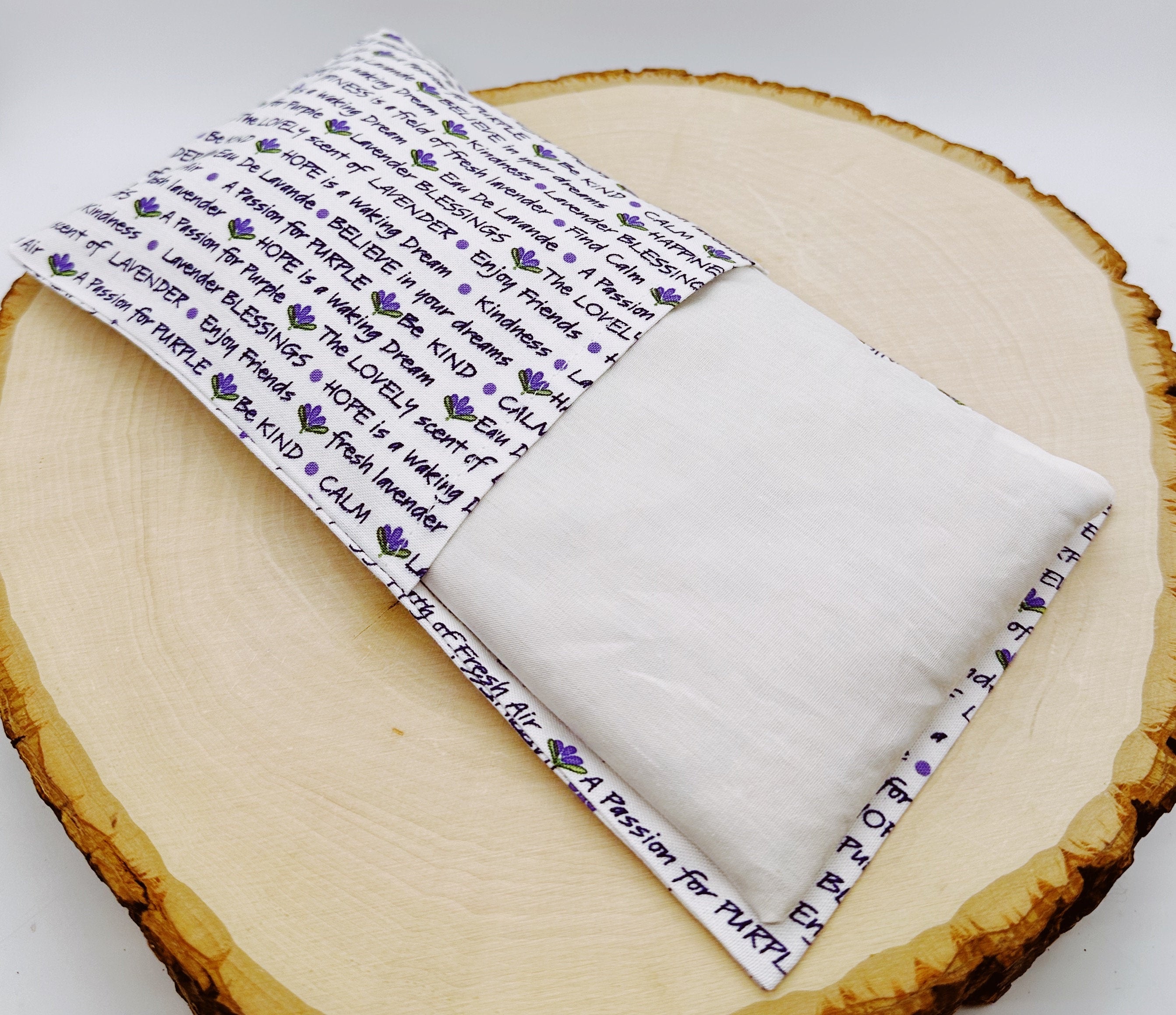 Handmade Natural Weighted Lavender Eye Pillow for Yoga, Headache Relief, Washable Cover, Lavender Inspiration