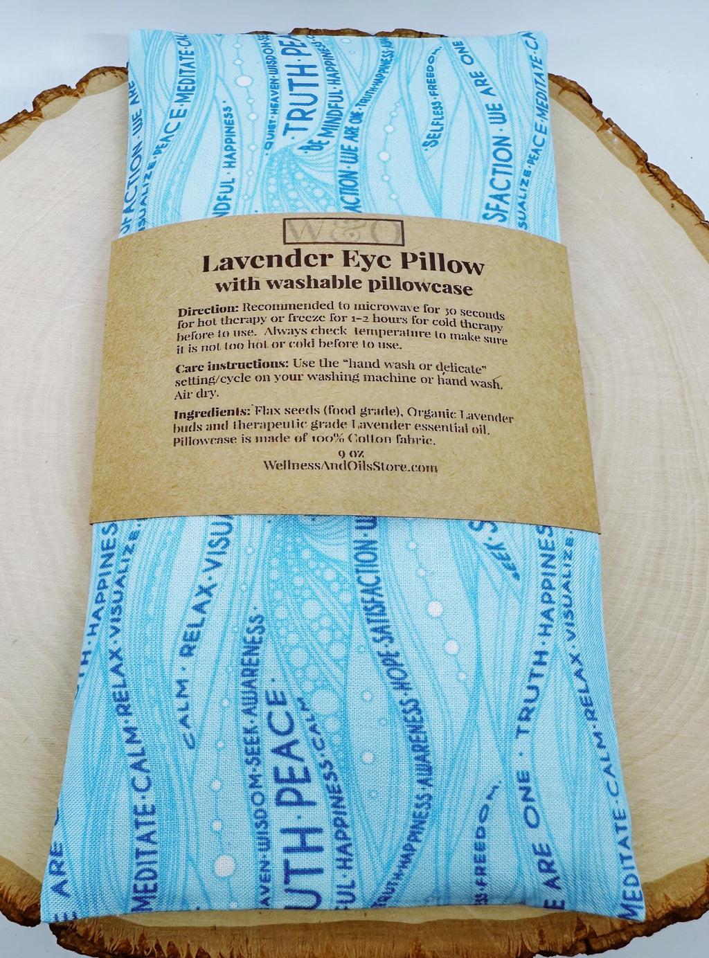 Handmade Lavender Eye Pillow: Weighted Cotton, Headache & Stress Relief, Be Mindful Blue