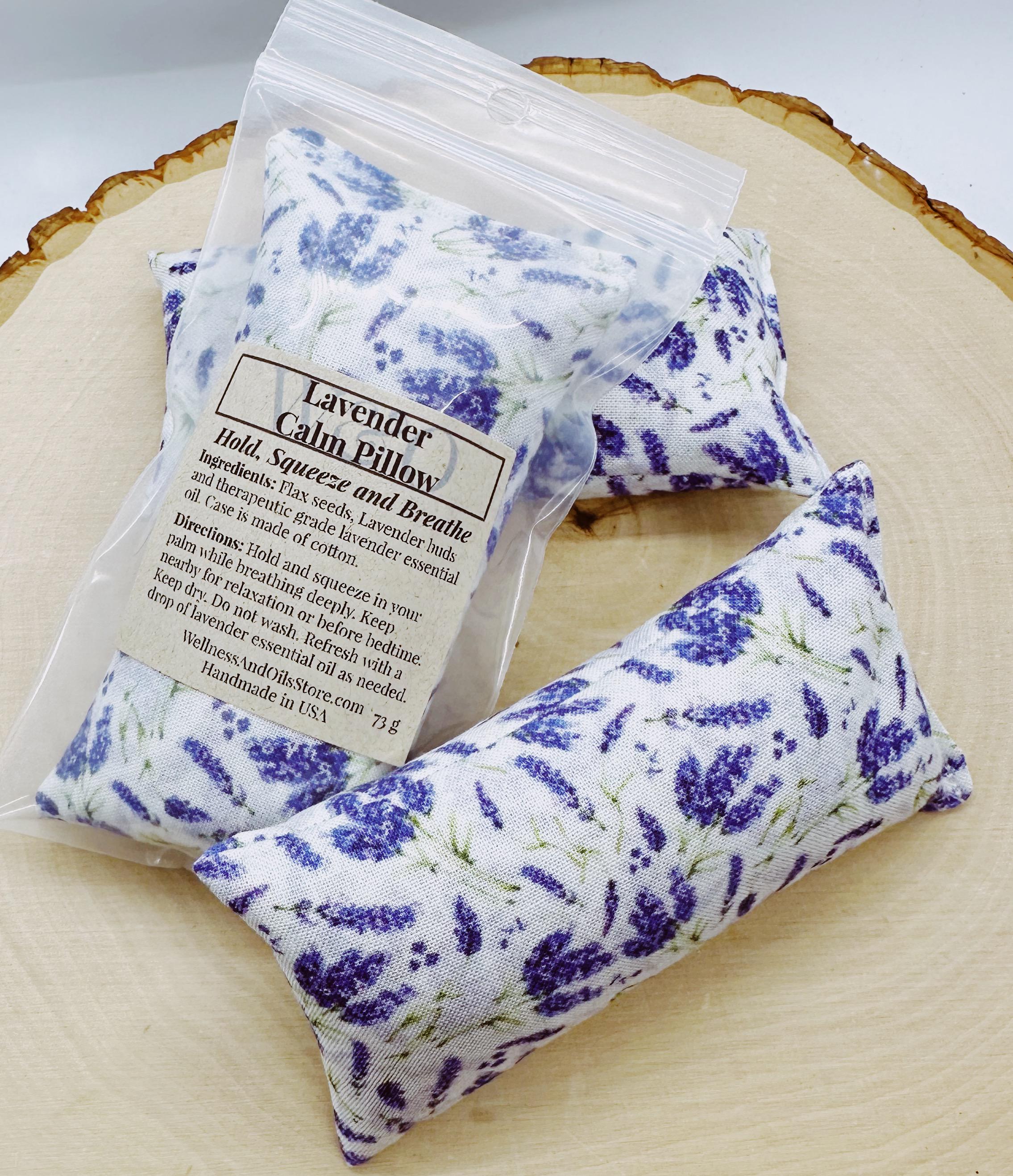 Lavender Calm Pillow, Stress Relief Aromatherapy, Hand Pillow, White Lavender
