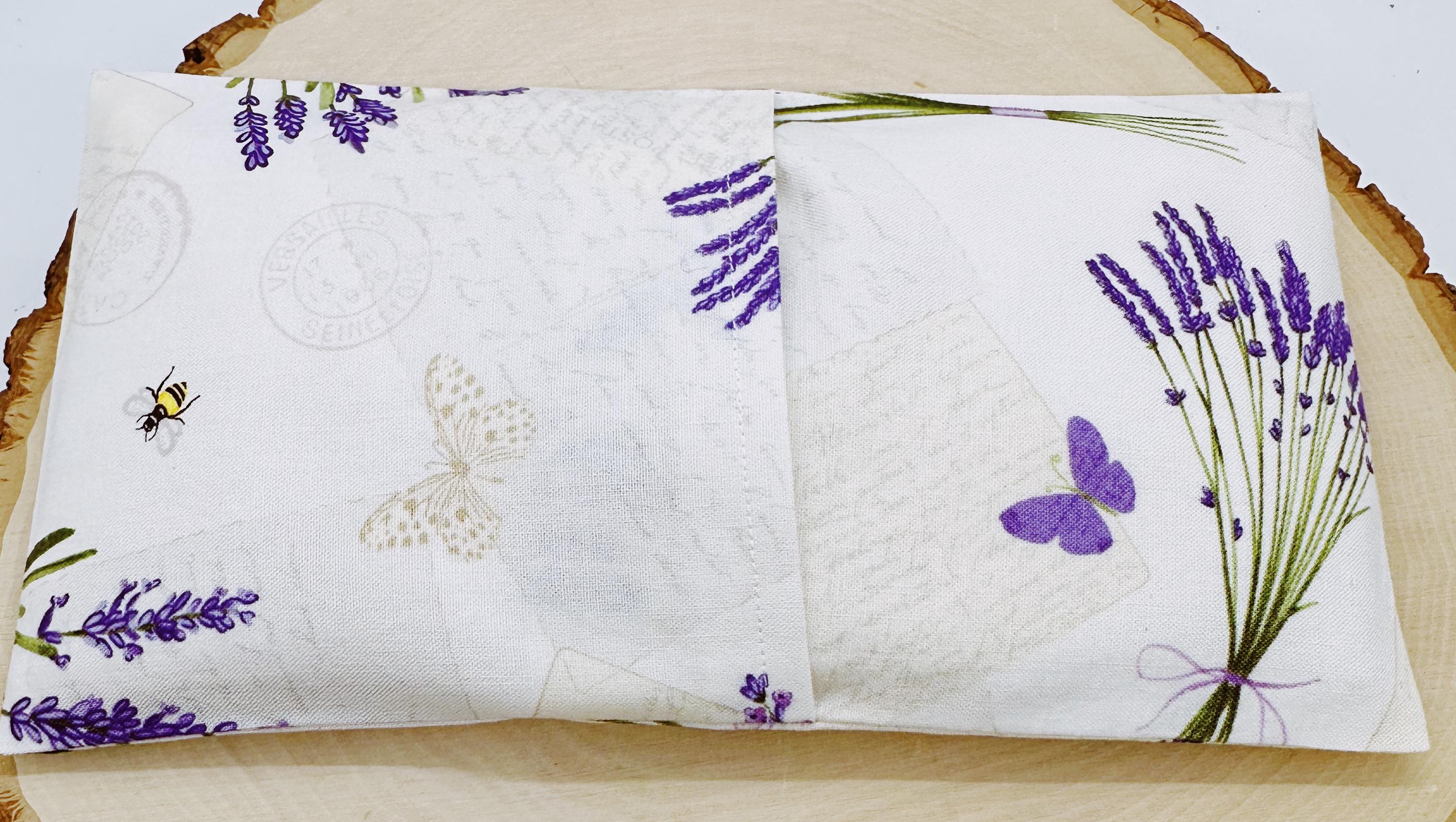 Handmade Lavender Eye Pillow: Weighted Flax Seed, Washable Cotton Cover