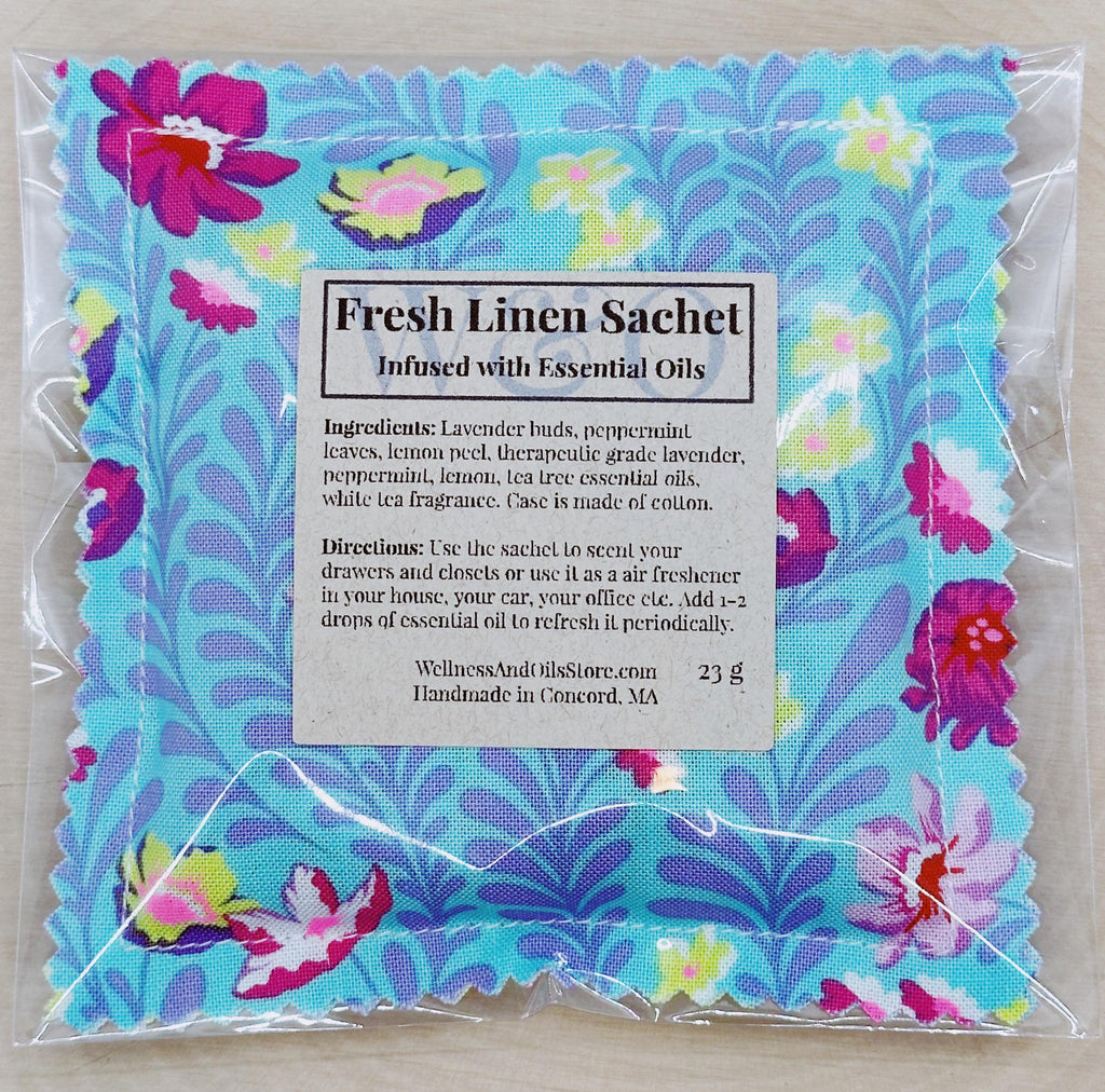 Fresh Linen Aromatherapy Sachet: Lavender, Peppermint & White Tea