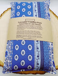 Lavender Flaxseed Comfort Pillow, Hot Cold Therapy Pack, Provence Cotton Fabric Blue