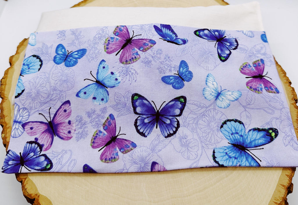 Handmade Lavender Eye Pillow: Weighted Cotton, Headache & Stress Relief Purple Butterflies