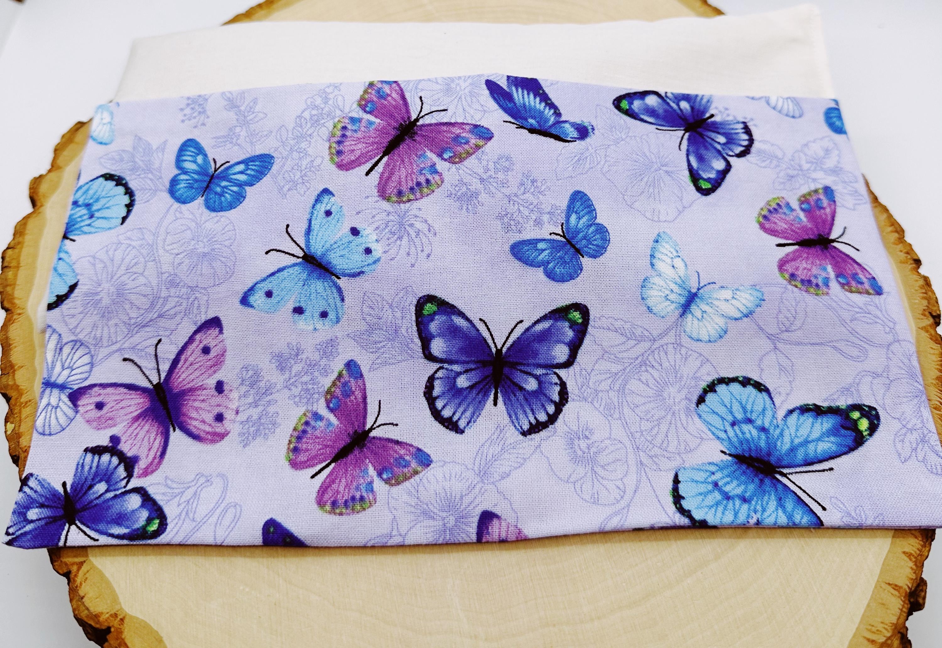 Handmade Lavender Eye Pillow: Weighted Cotton, Headache & Stress Relief Purple Butterflies