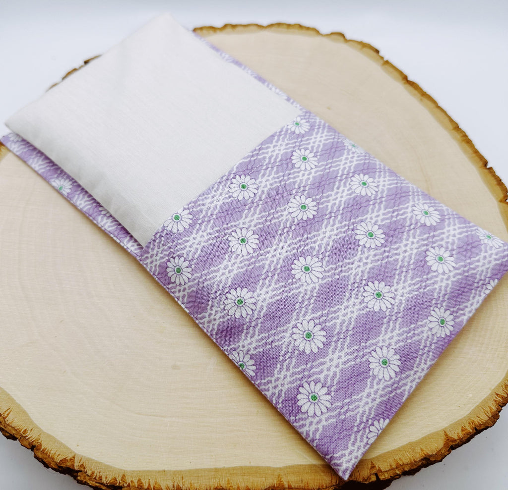 Handmade Lavender Eye Pillow: Weighted Flax Seed, Washable Cotton Cover
