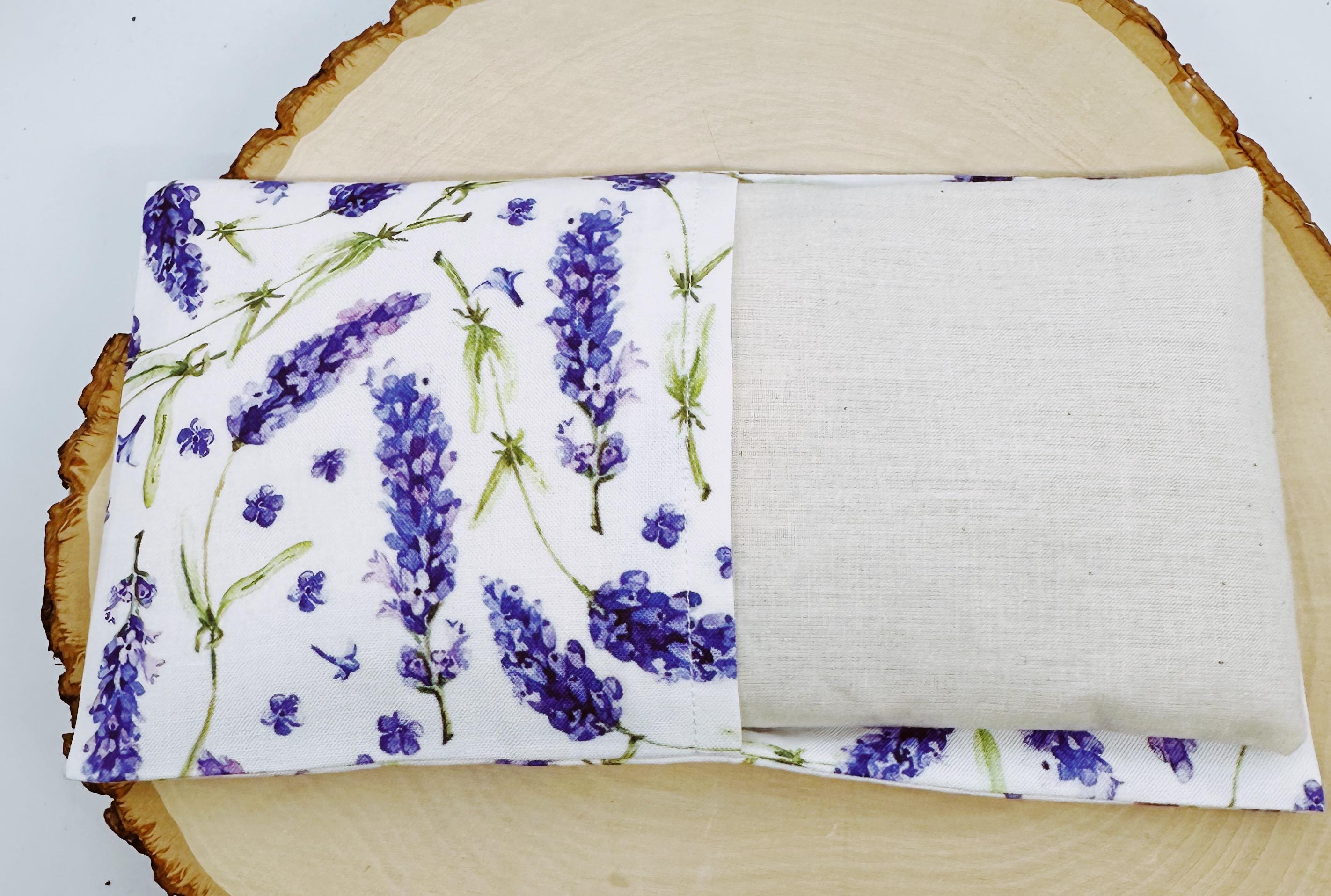 Handmade Lavender Eye Pillow: Weighted Cotton, Headache & Stress Relief, More Lavender White