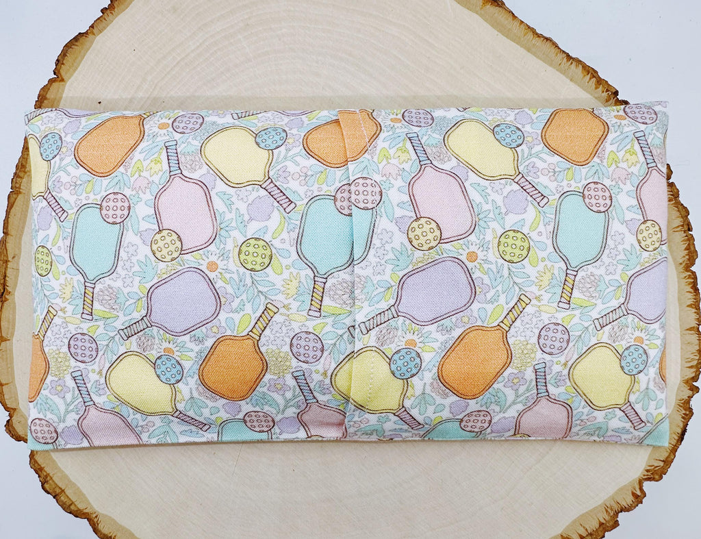 Pickleball Garden Lavender Eye Pillow: Weighted Cotton Comfort, Washable