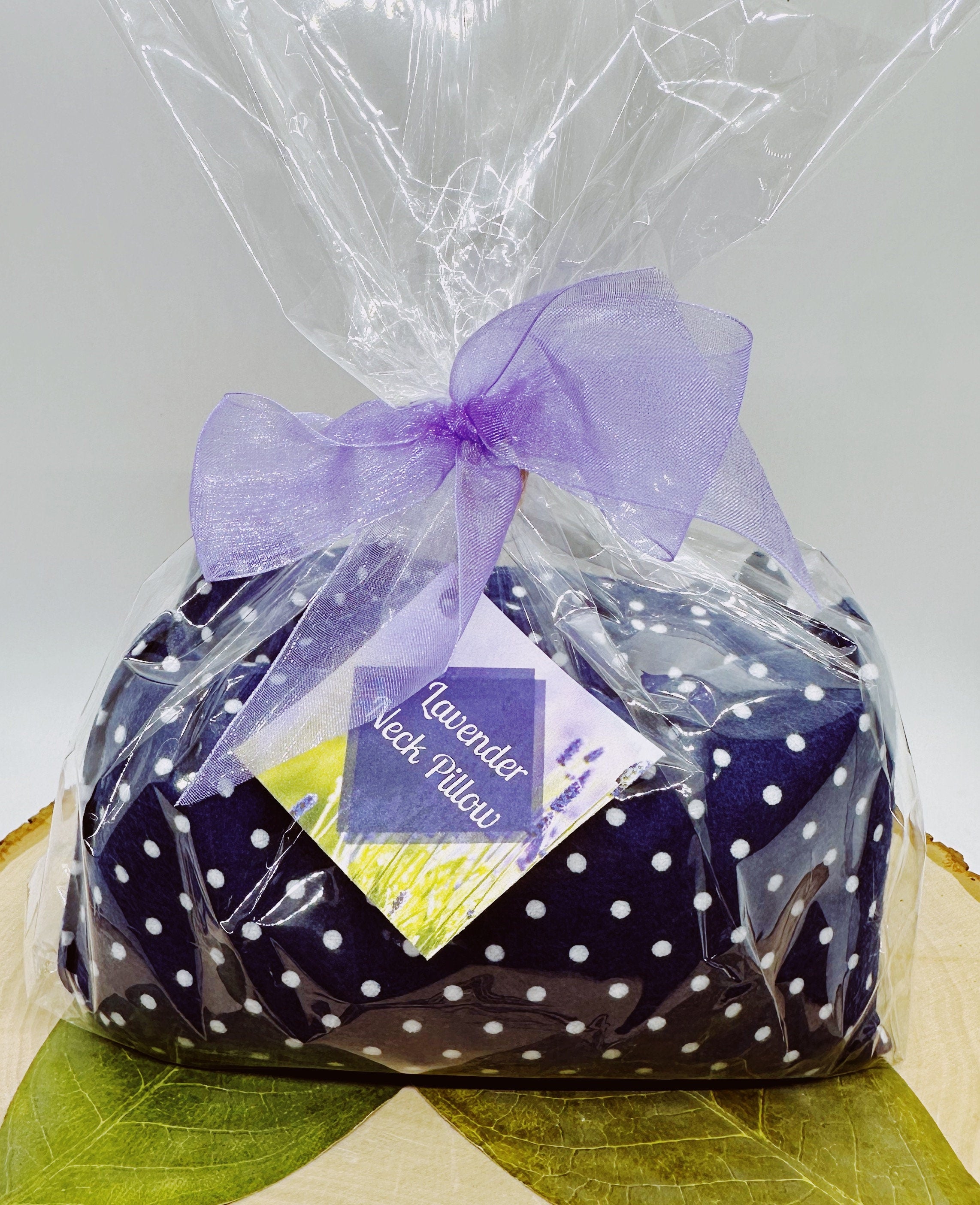 Lavender Neck Wrap Hot and Cold Therapy Navy Polka Dots