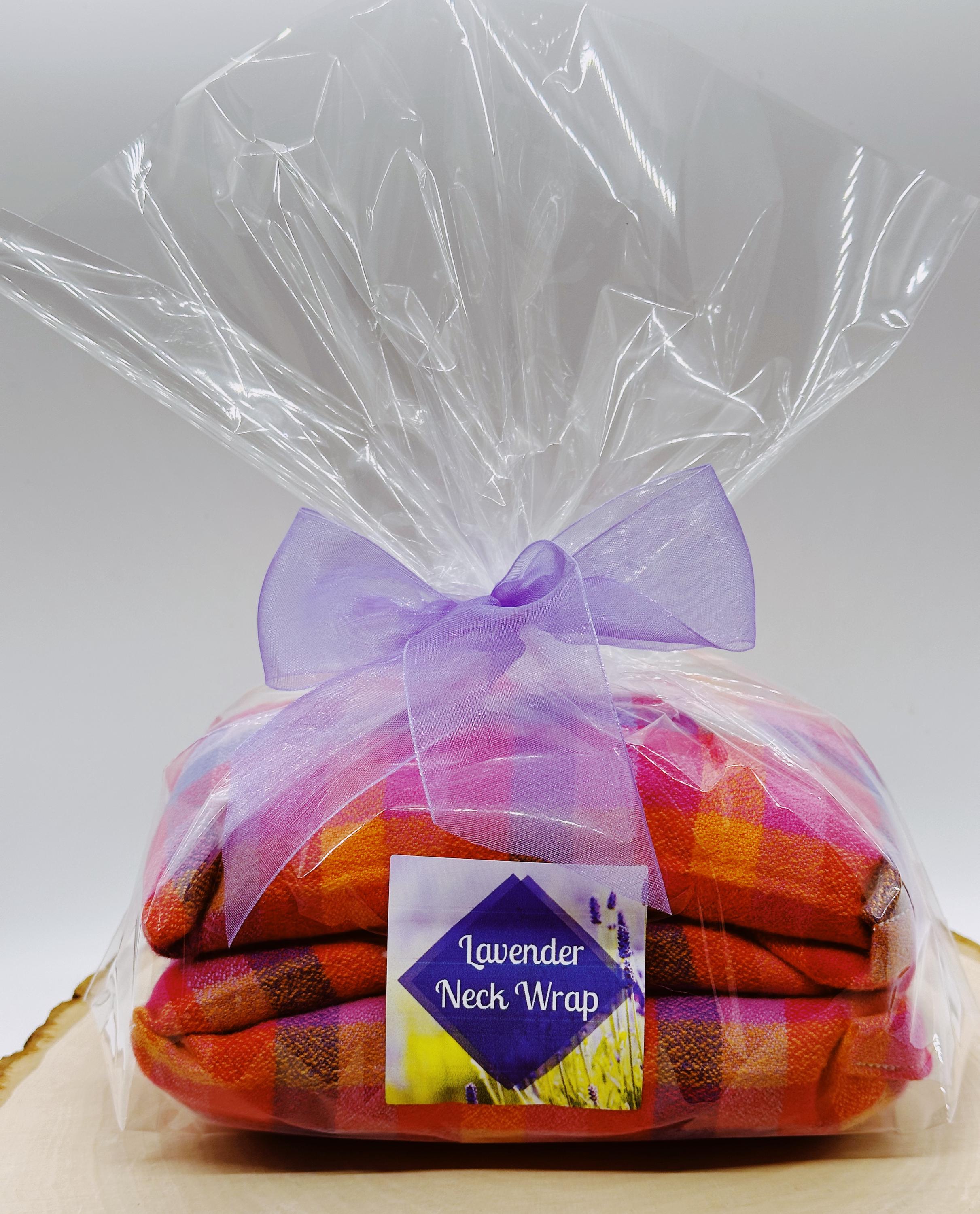 Lavender Neck Wrap Hot and Cold Therapy Plaid Orange Pink