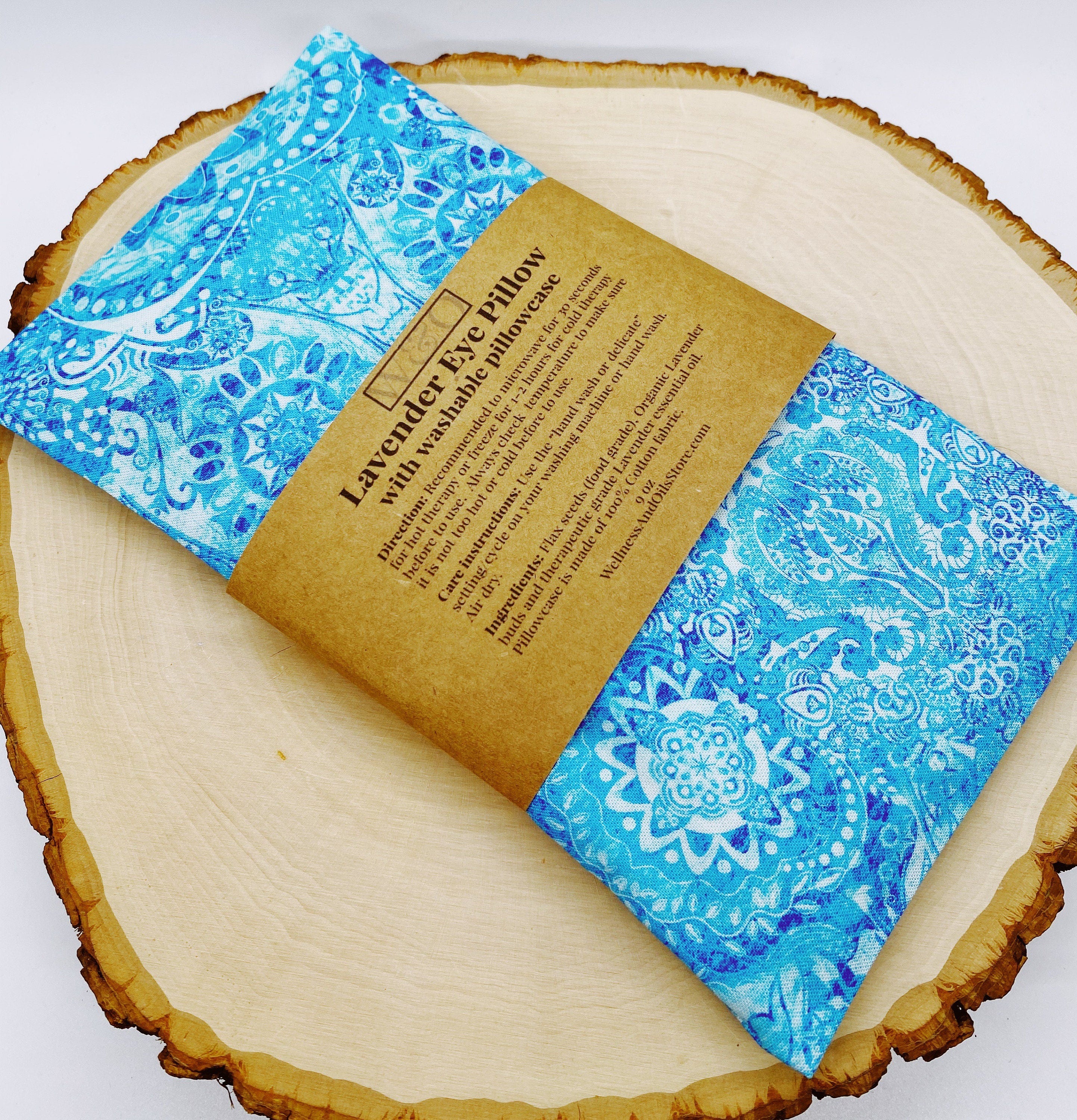 Lavender Eye Pillow: Weighted Flax Seed, Washable Cotton Cover