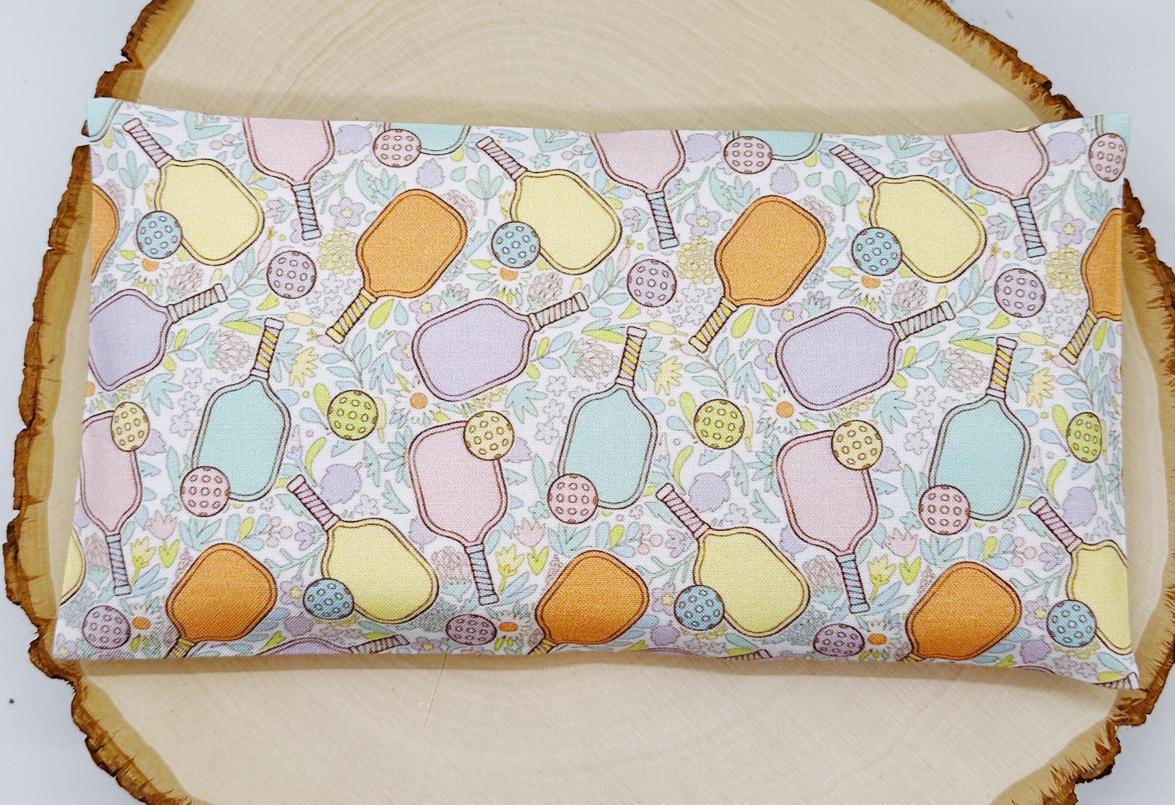 Pickleball Garden Lavender Eye Pillow: Weighted Cotton Comfort, Washable