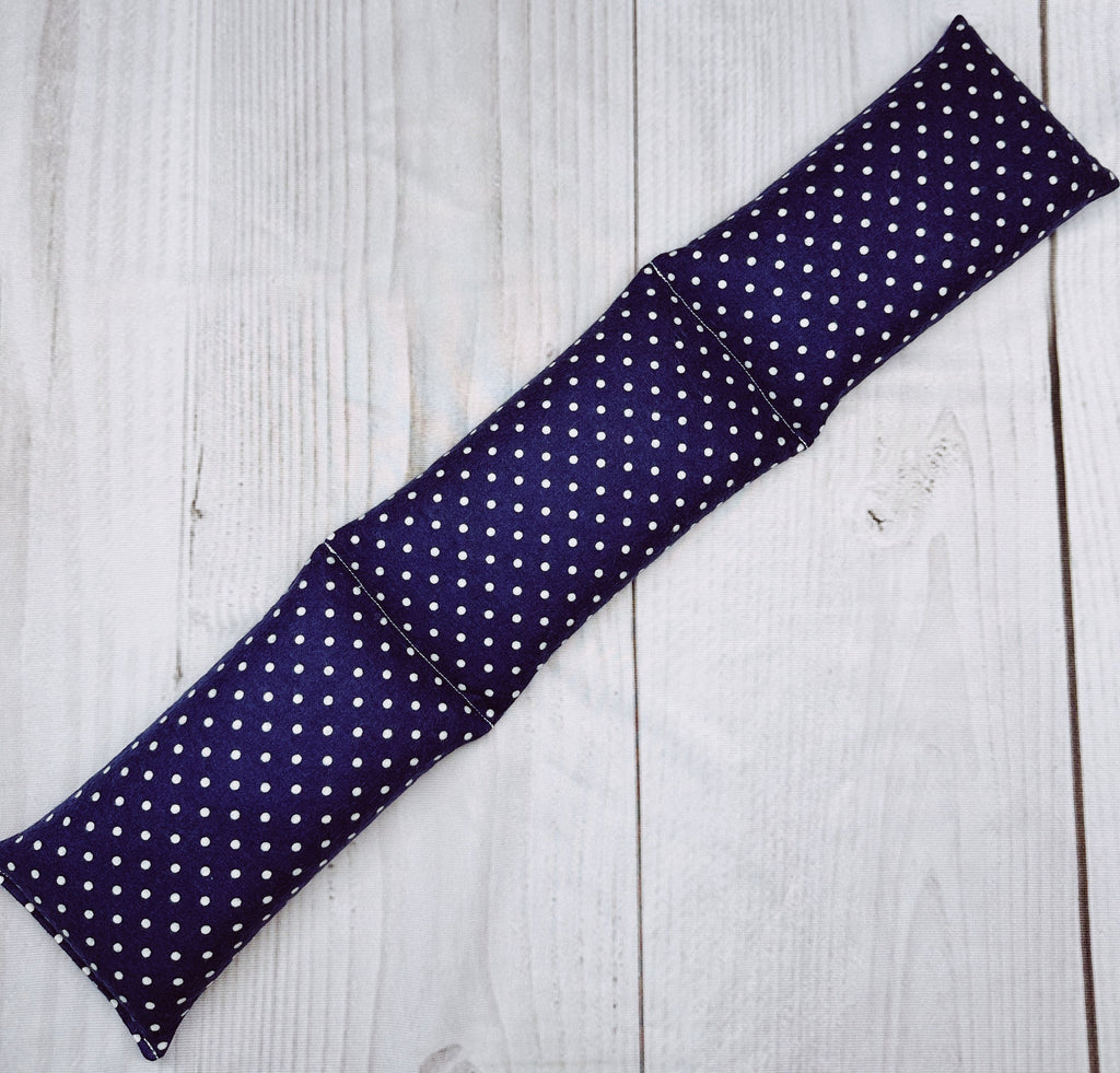 Lavender Neck Wrap Hot and Cold Therapy Navy Polka Dots
