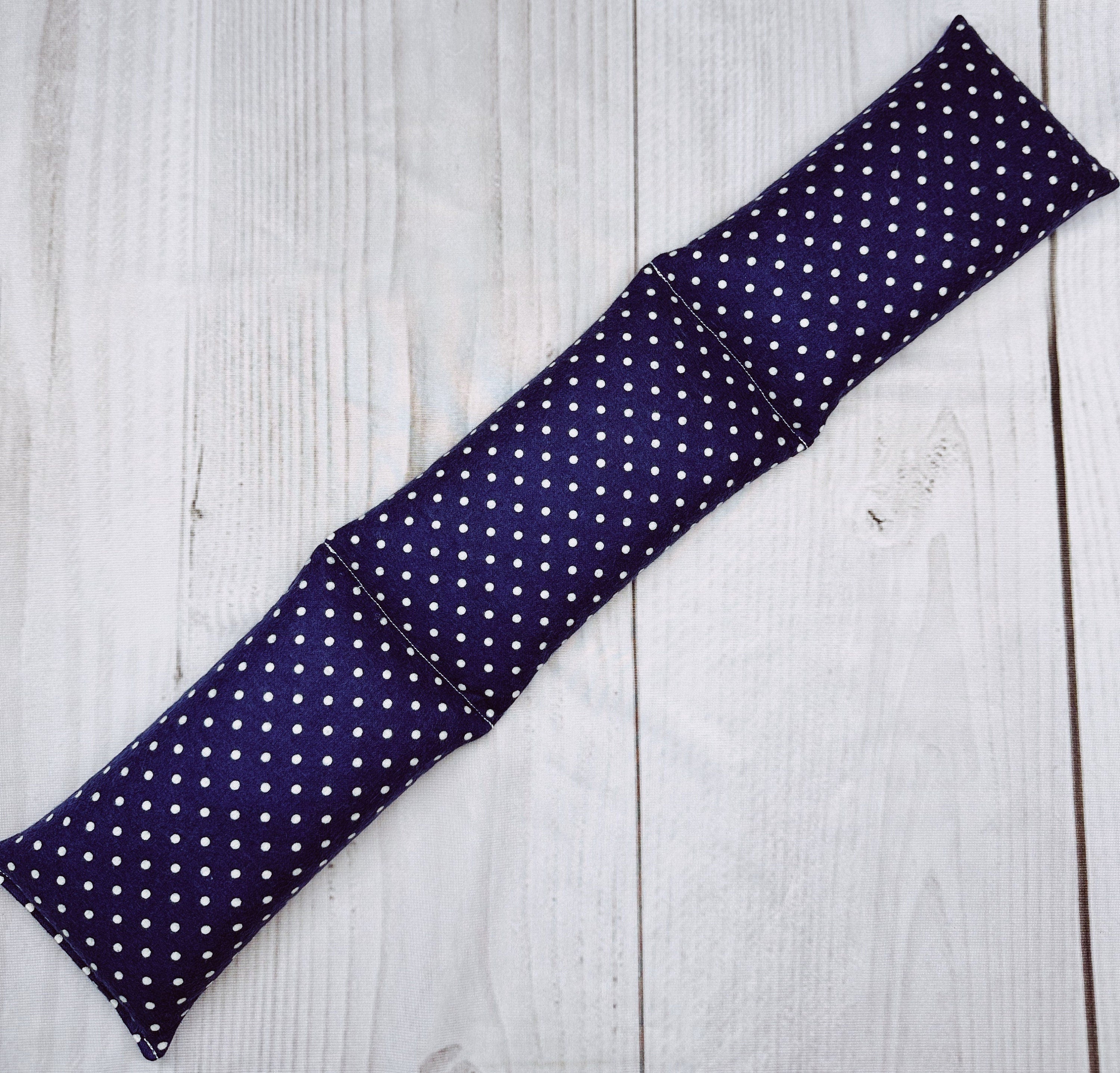 Lavender Neck Wrap Hot and Cold Therapy Navy Polka Dots
