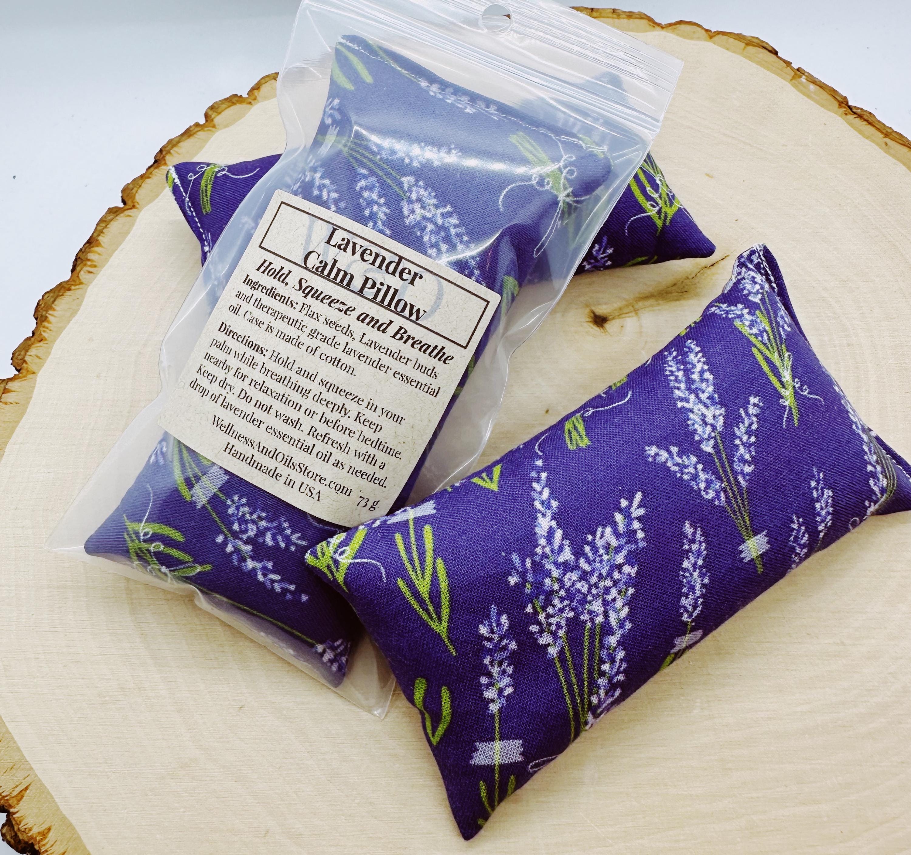 Lavender Calm Pillow, Stress Relief Aromatherapy, Hand Pillow, Lavender Field Blue