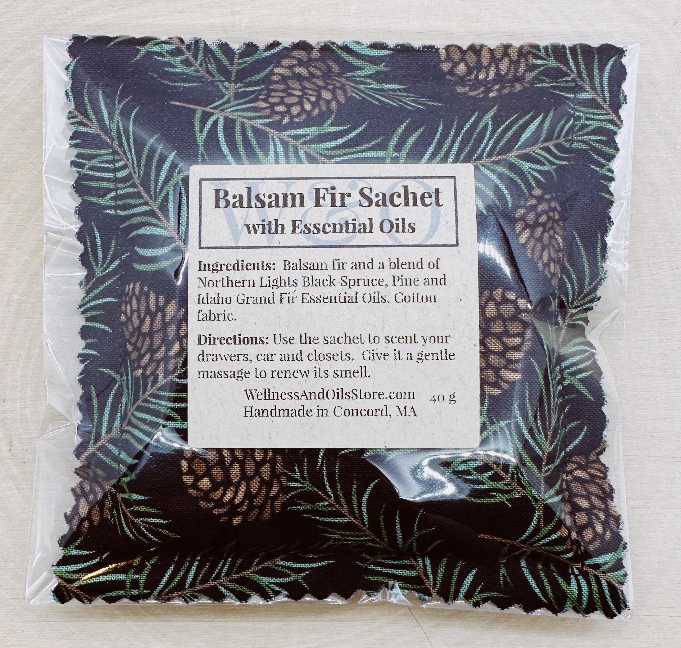 Balsam Fir Sachet Set: Essential Oils, Natural Pinecone Freshener