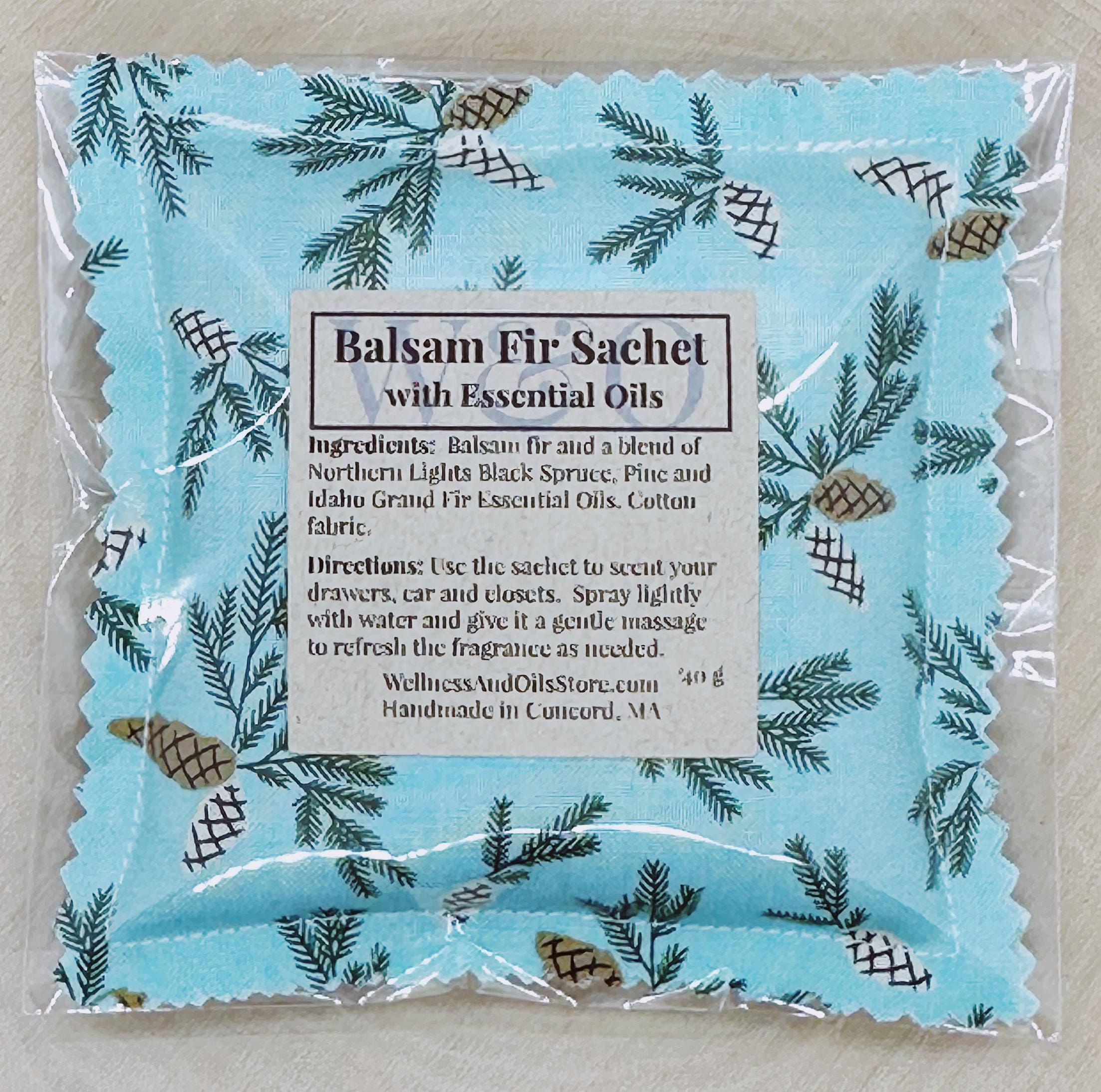 Handmade Balsam Fir Sachet: Mini Pinecones Frost