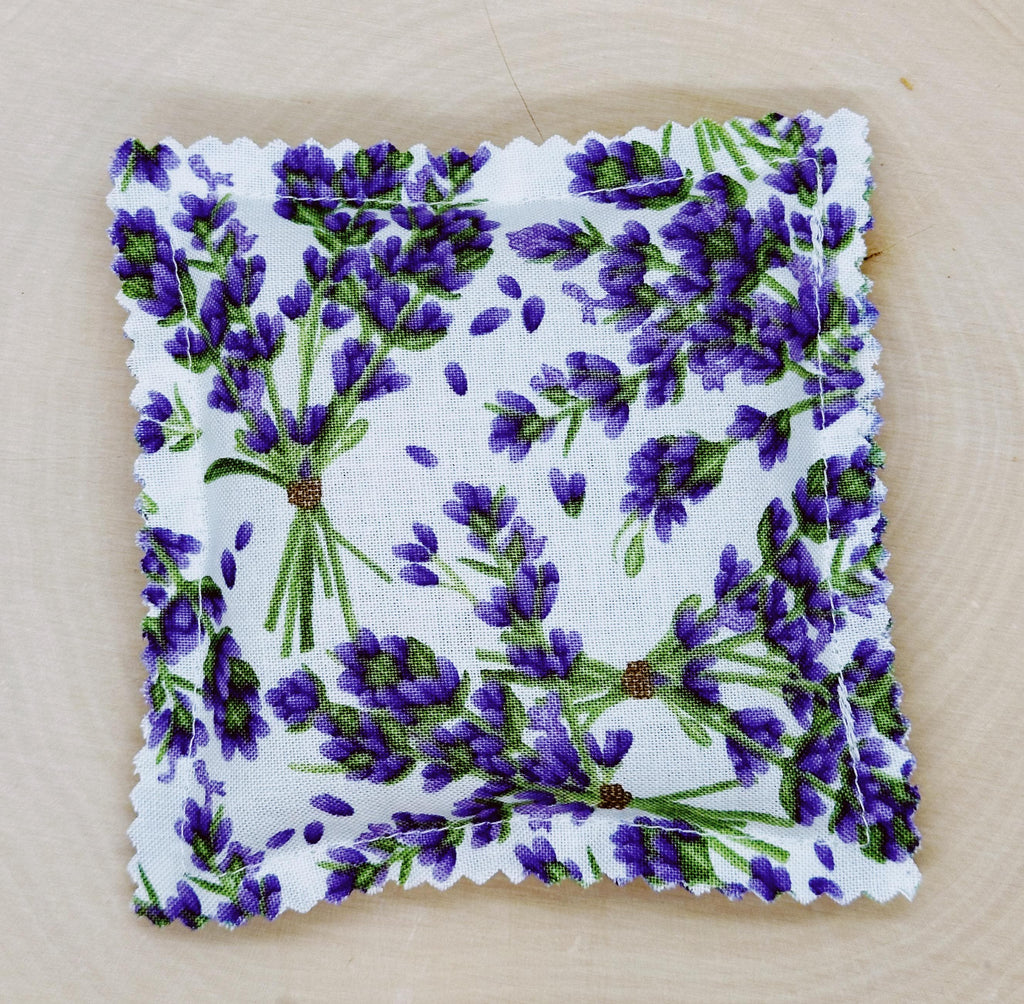 Handmade Lavender Sachet Infused with Essential Oils for Fresh Closets & Drawers White