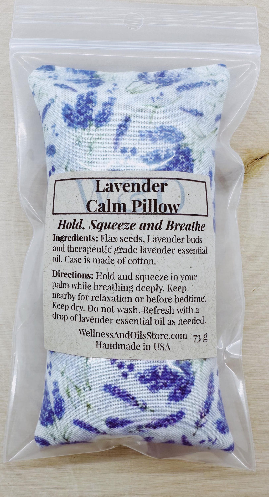 Lavender Calm Pillow, Stress Relief Aromatherapy, Hand Pillow, White Lavender