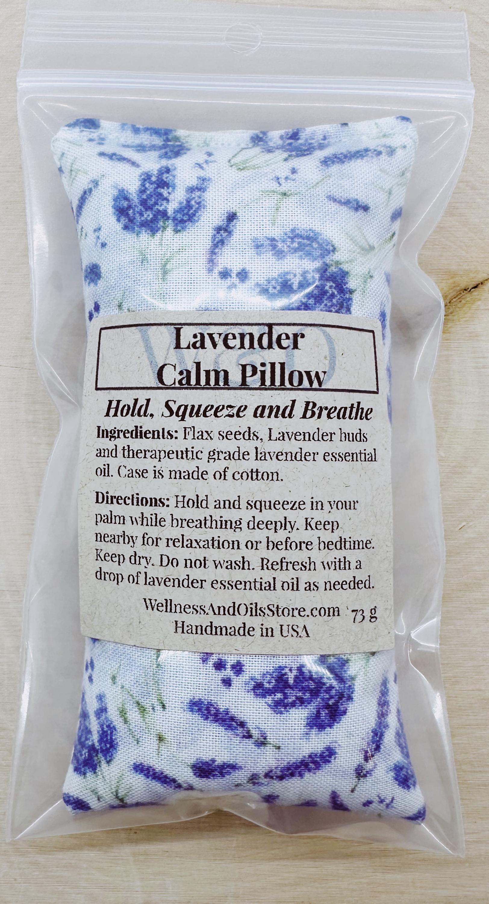 Lavender Calm Pillow, Stress Relief Aromatherapy, Hand Pillow, White Lavender