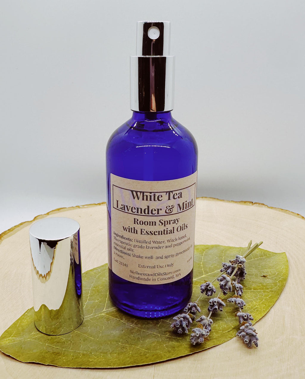 White tea Lavender & Mint Essential Oil Room Spray: Natural Aromatherapy Mist