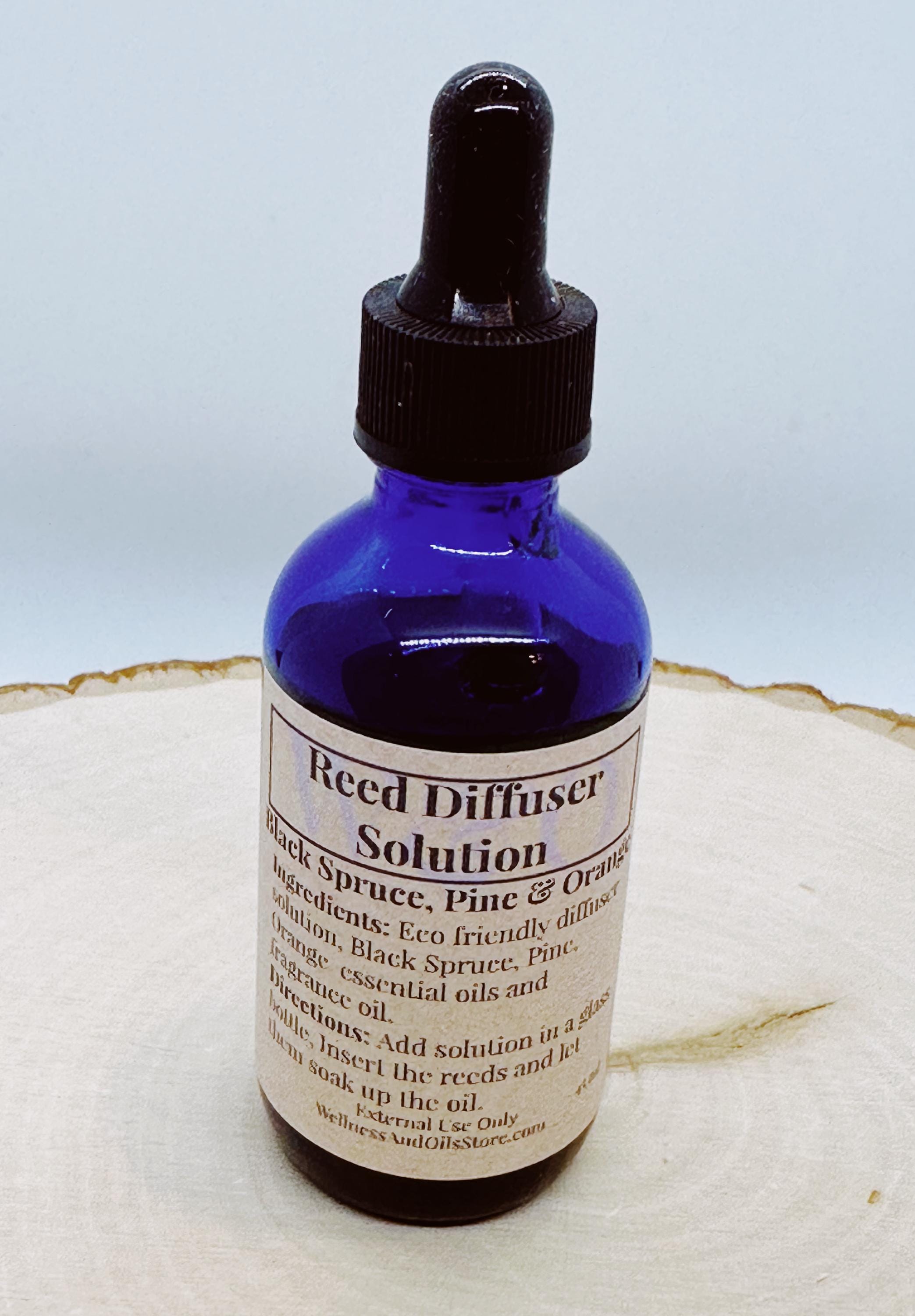 Car Reed Diffuser: Black Spruce, Pine & Orange Essential Oils - Refillable
