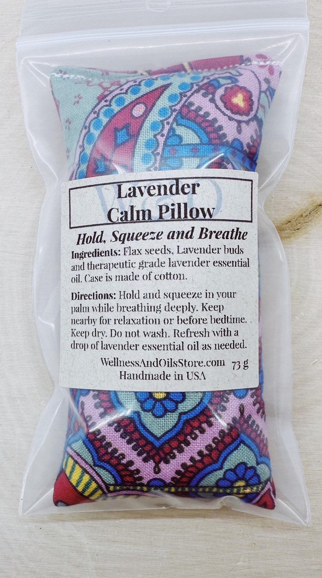 Lavender Calm Pillow, Stress Relief Aromatherapy, Hand Pillow, Provence Colorful
