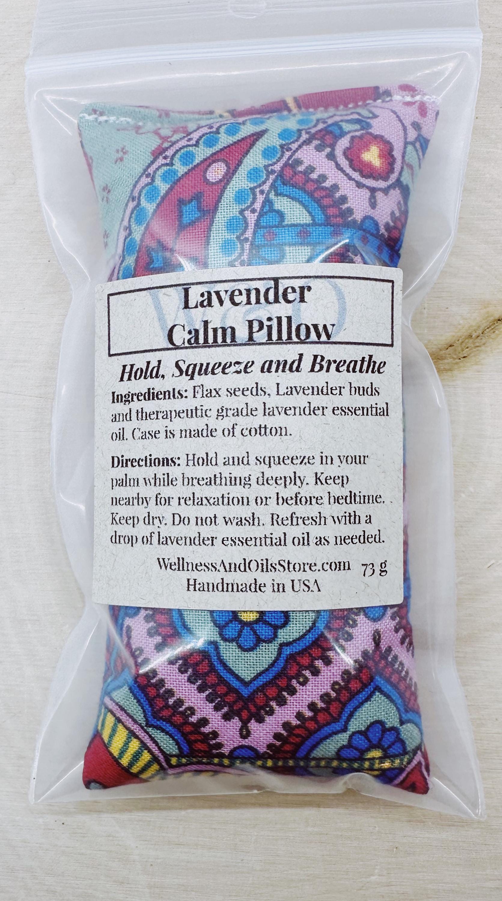Lavender Calm Pillow, Stress Relief Aromatherapy, Hand Pillow, Provence Colorful