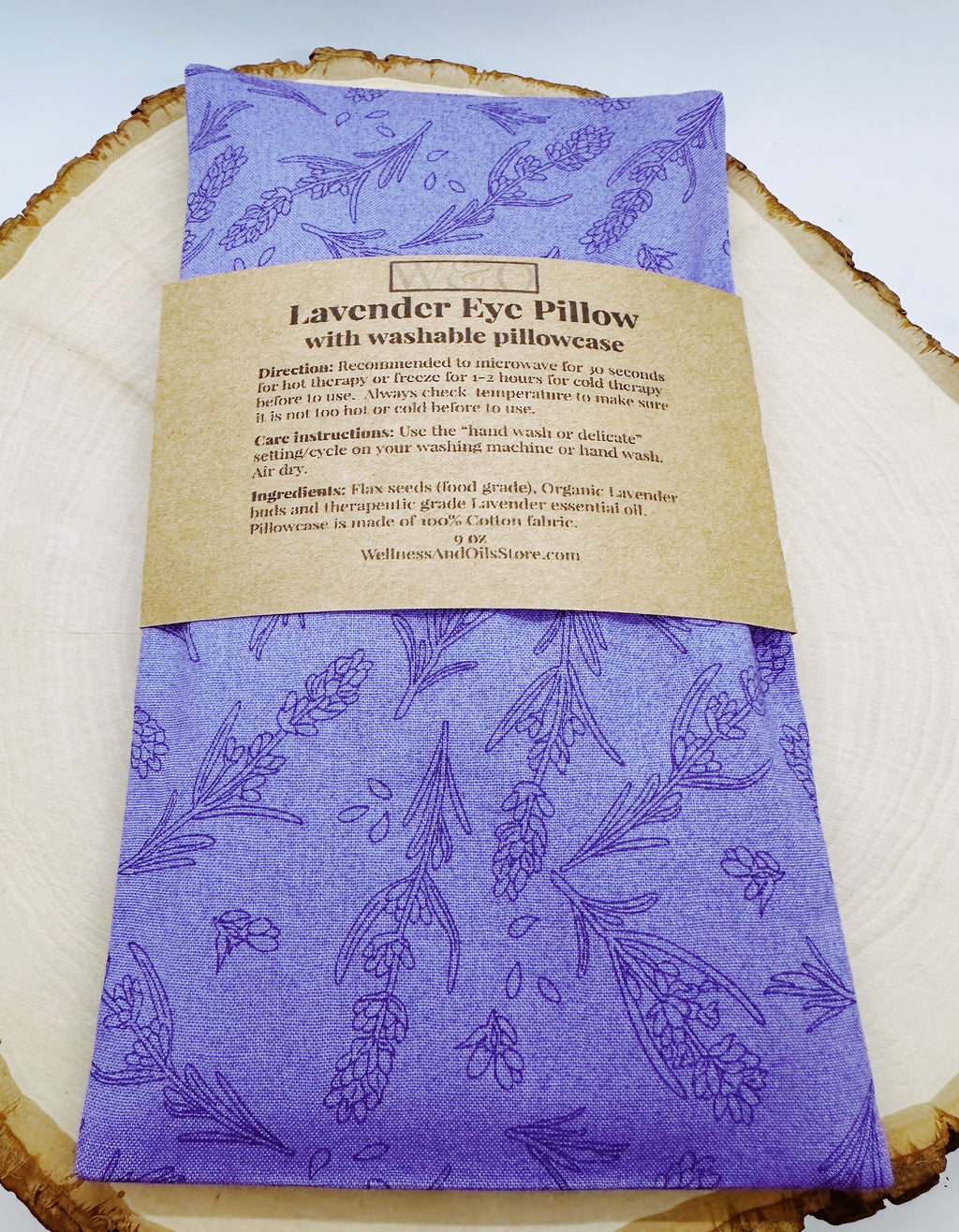 Handmade Weighted Lavender Eye Pillow for Yoga, Headache Relief, Washable Cover, Lavender field purple