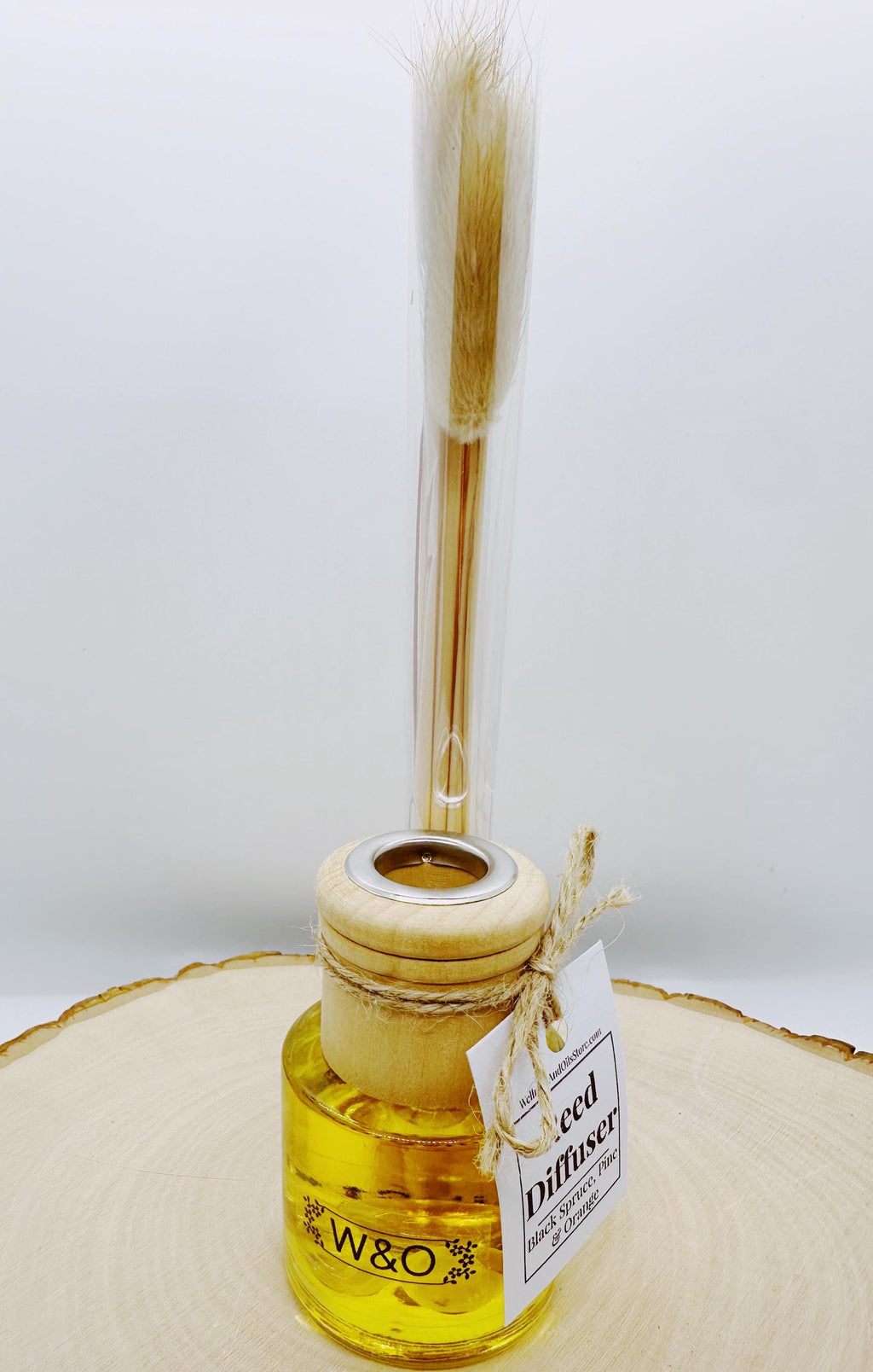 Black Spruce Reed Diffuser: Orange & Pine Essential Oils, Eco-Friendly