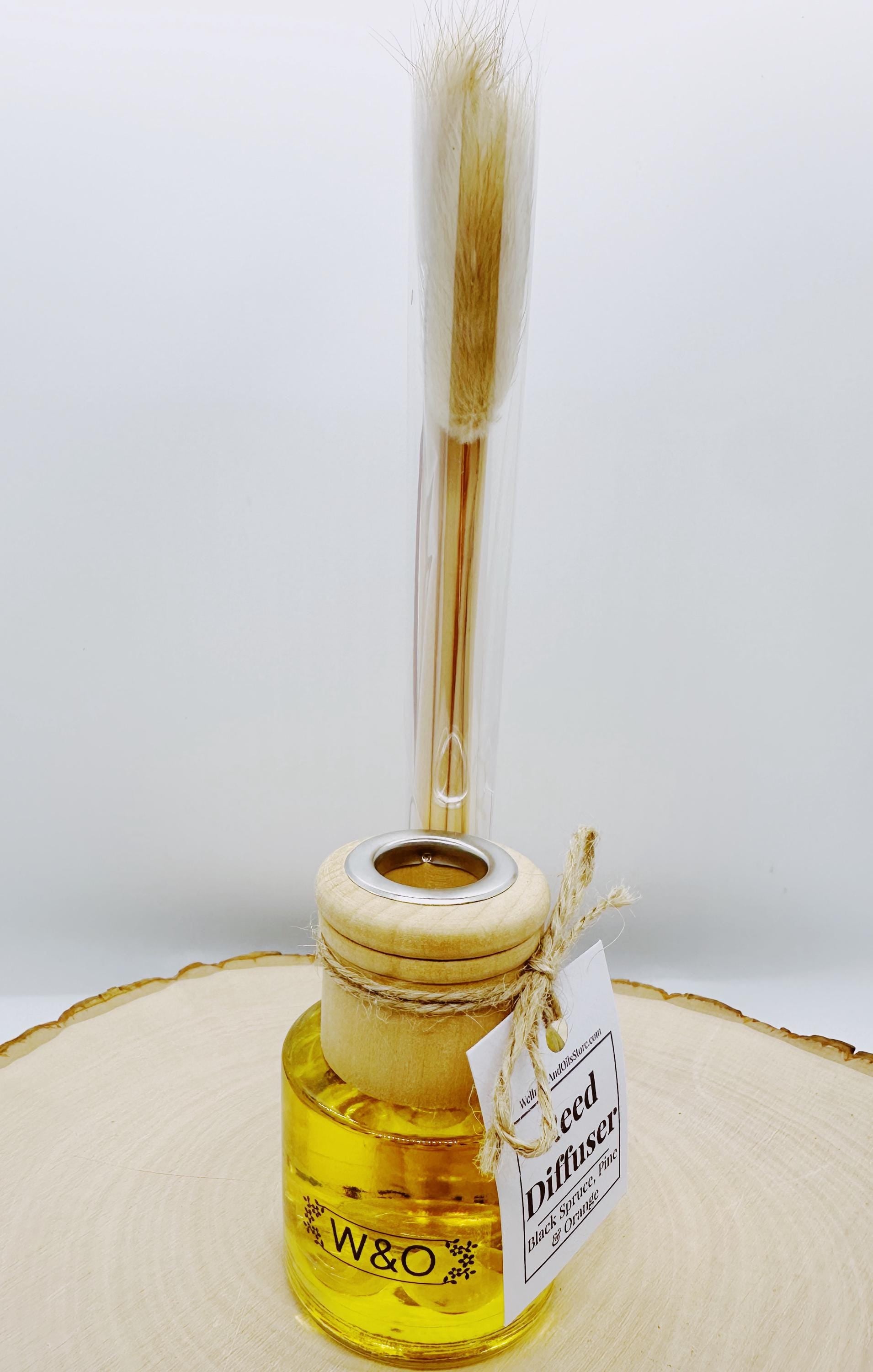 Black Spruce Reed Diffuser: Orange & Pine Essential Oils, Eco-Friendly