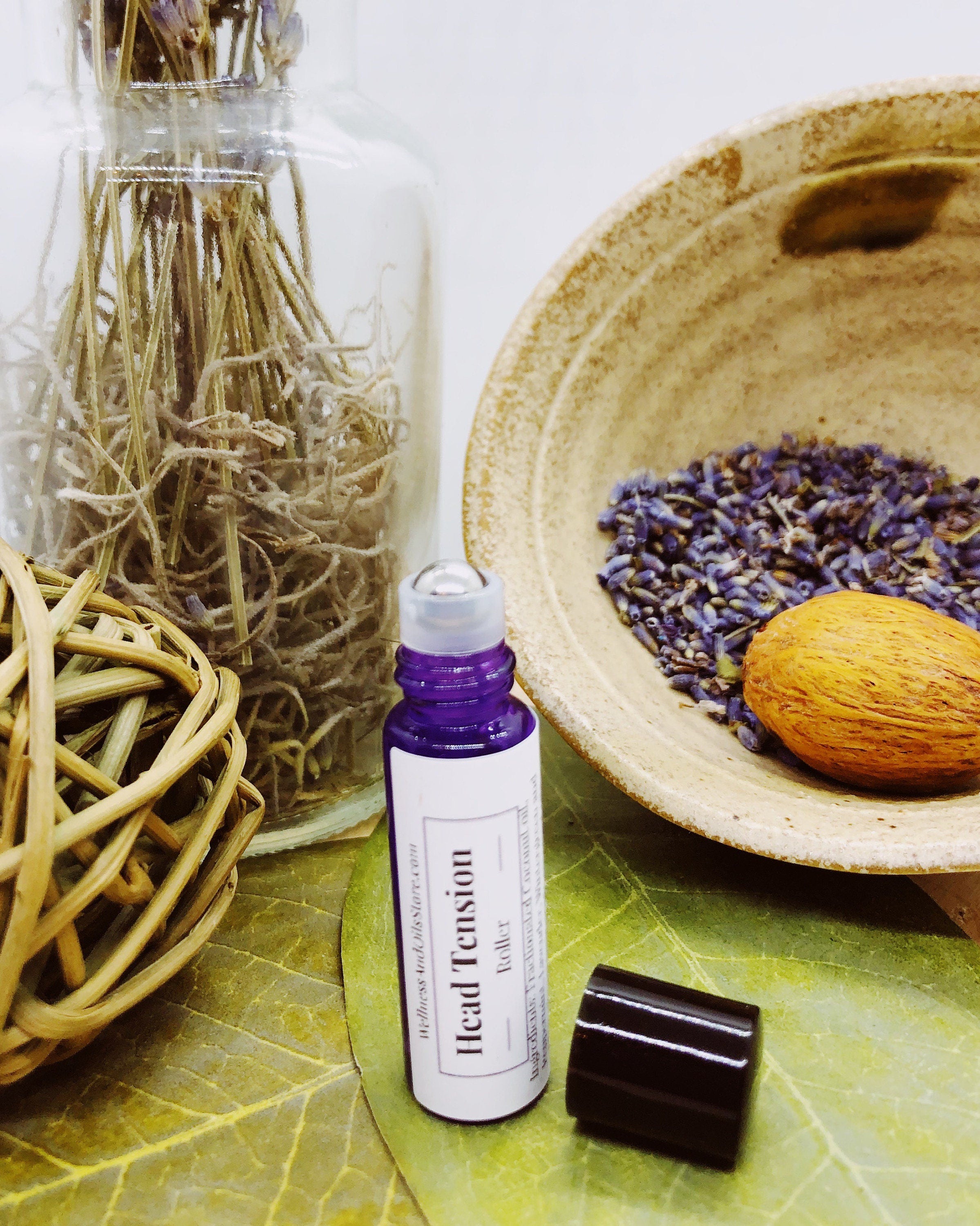 Essential Oil Roller Trio Set, Stress Relief Roll On, Sleep Support Roller, Head tension Oil, Aromatherapy Gift Set, Calm Blend