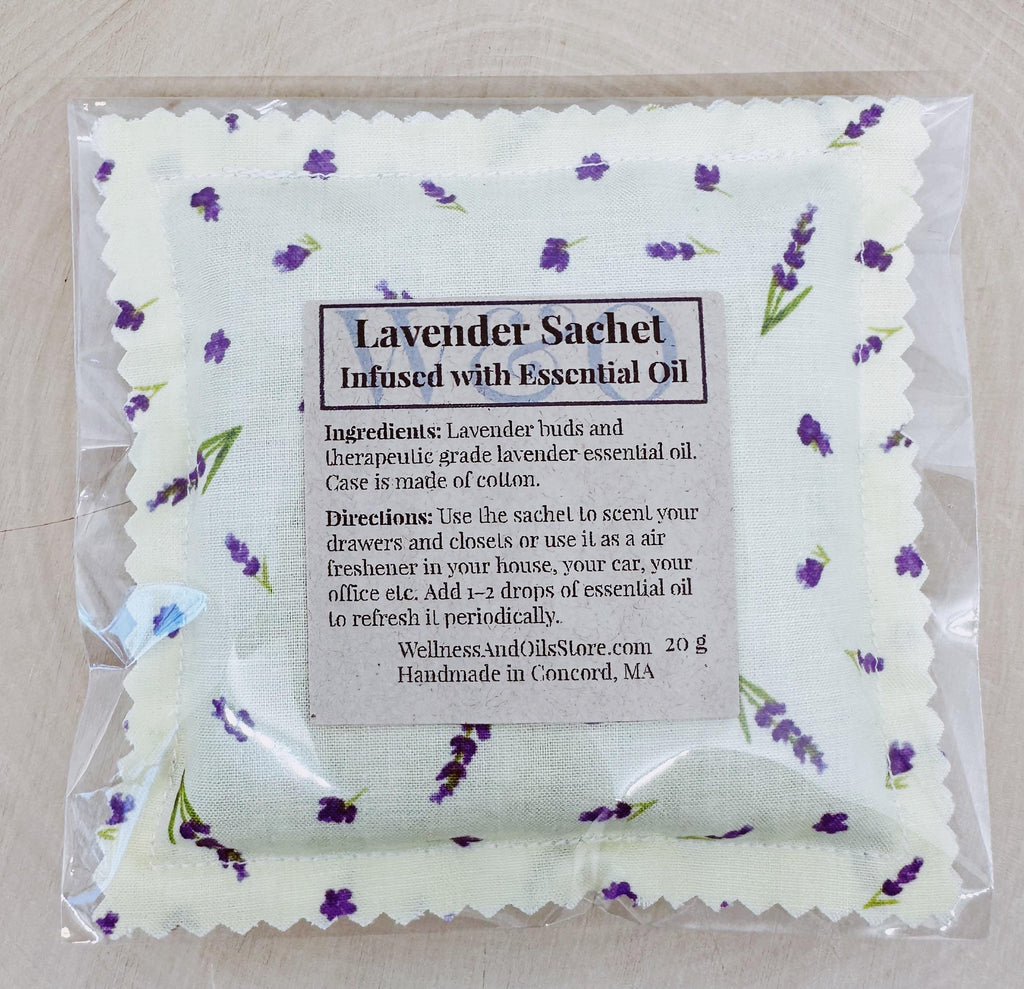 Handmade Lavender Sachet Infused with Essential Oils for Fresh Closets & Drawers Yellow
