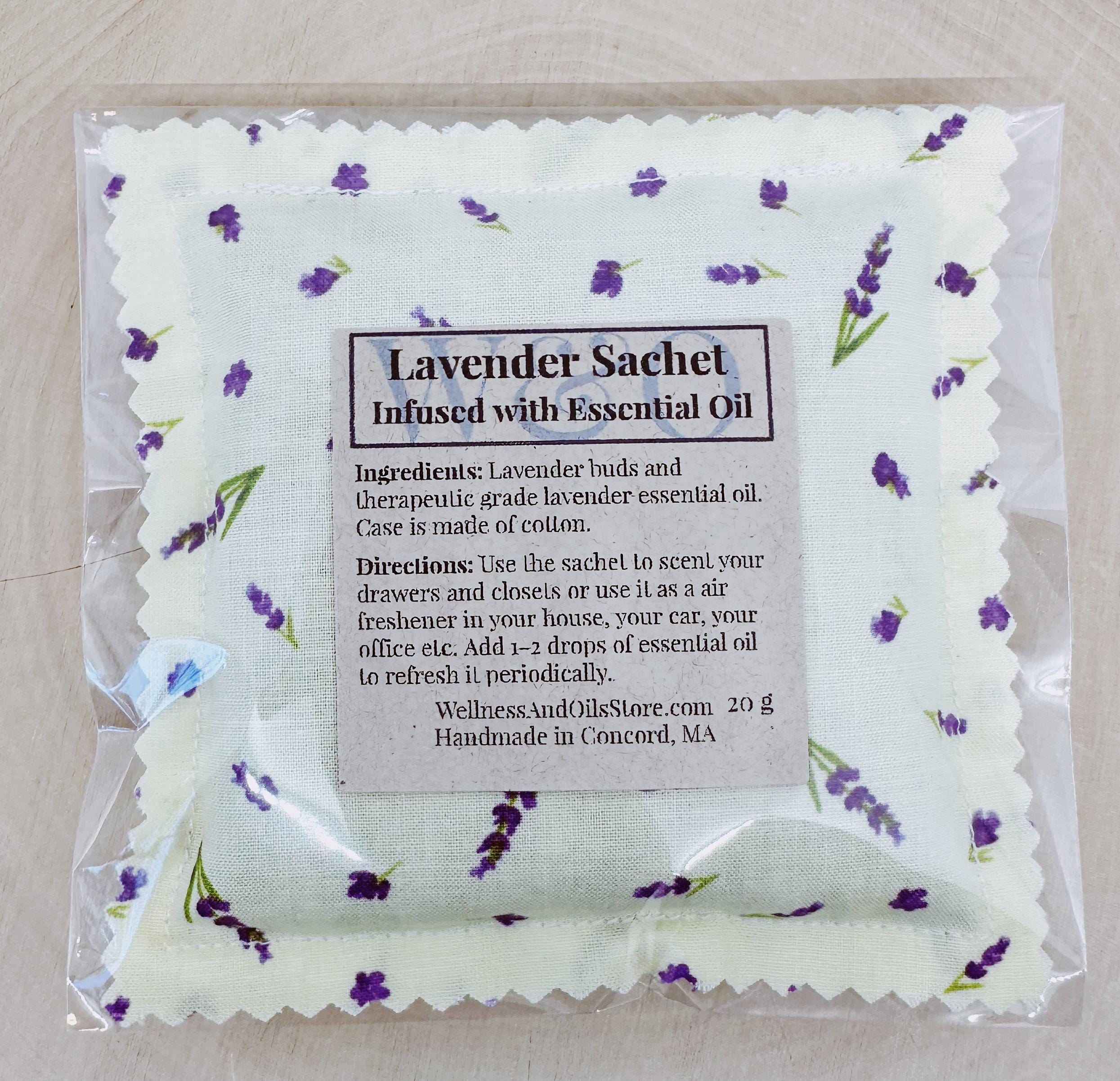 Handmade Lavender Sachet Infused with Essential Oils for Fresh Closets & Drawers Yellow