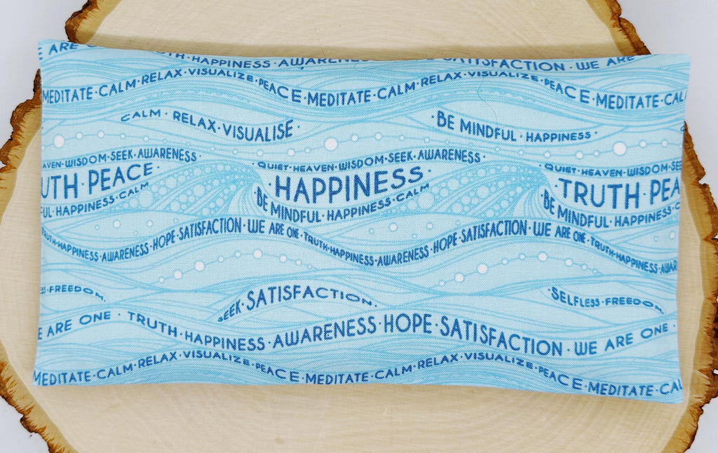 Handmade Lavender Eye Pillow: Weighted Cotton, Headache & Stress Relief, Be Mindful Blue