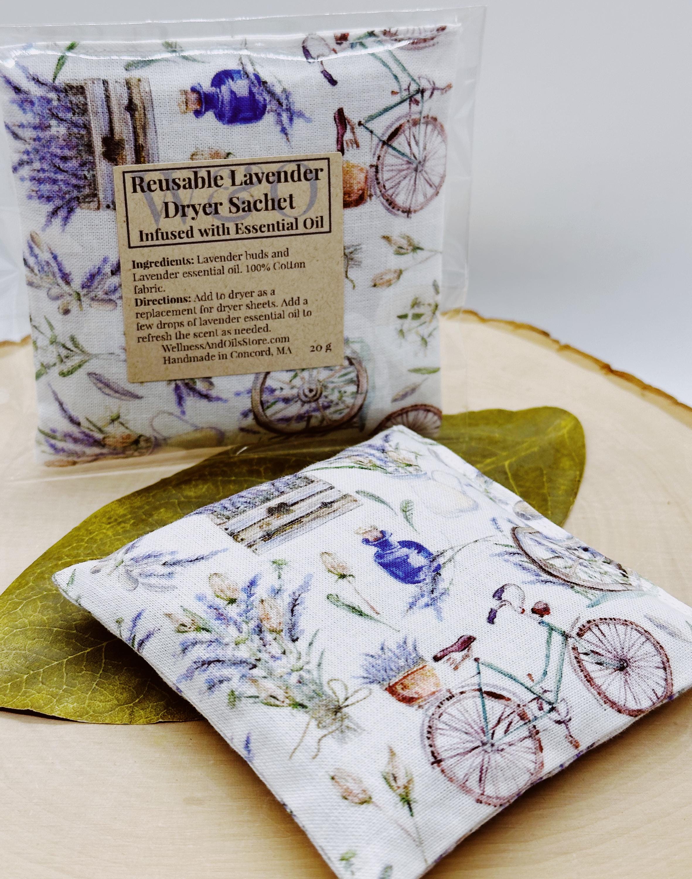 Reusable Lavender Dryer Sachet Bag for Aromatherapy and Eco-Friendly Laundry Bikes