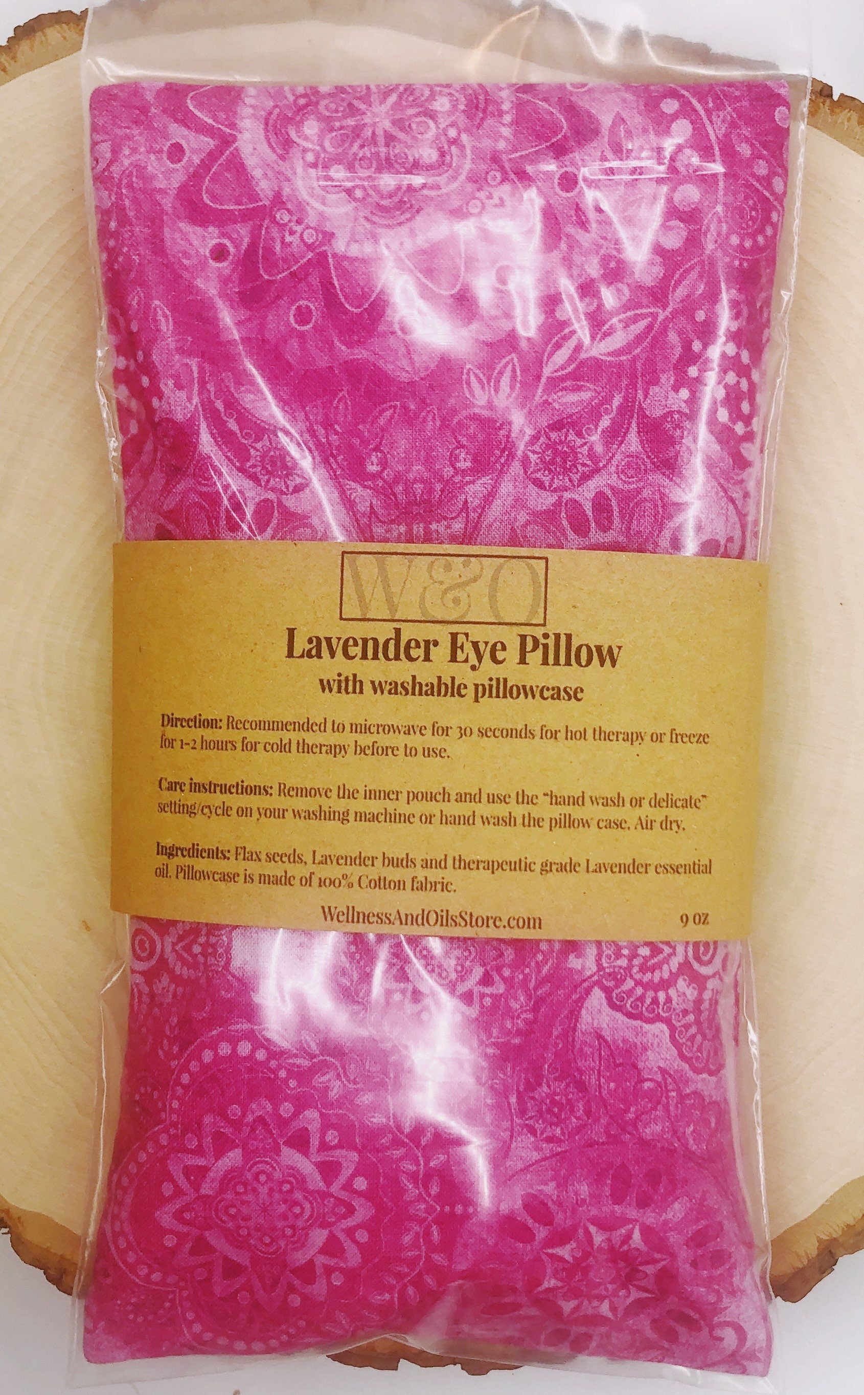 Lavender Eye Pillow: Weighted Flax Seed, Washable Cotton Cover
