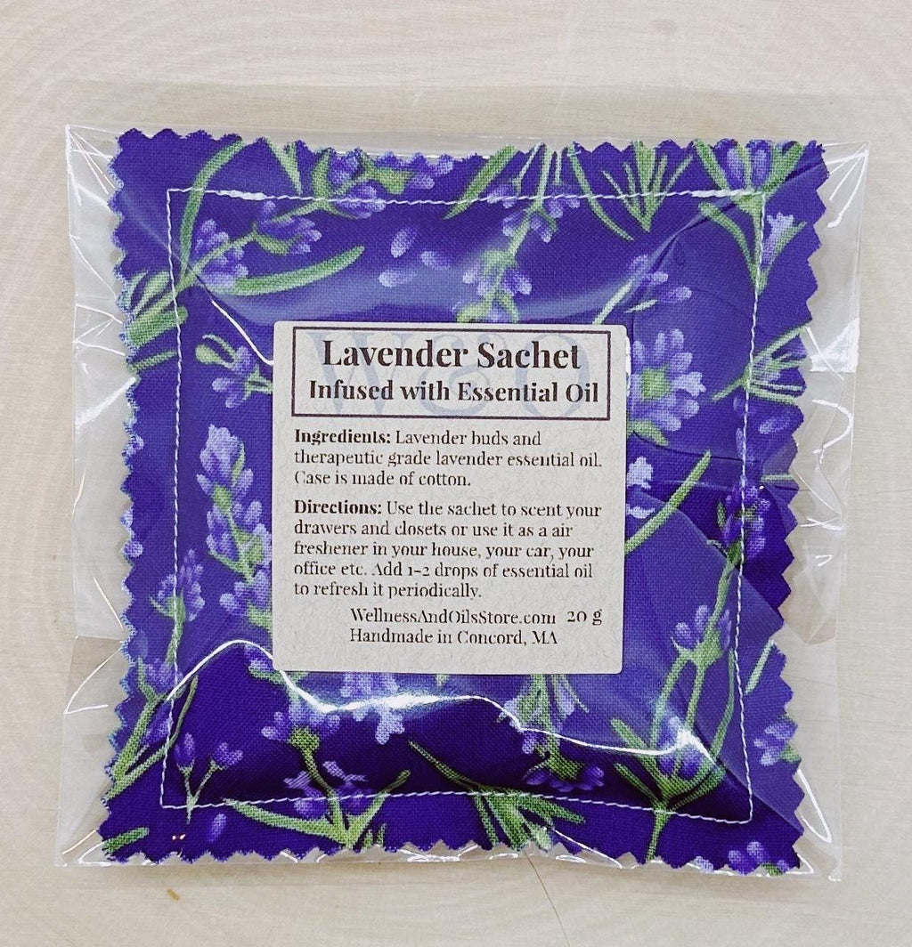 Lavender Sachet Gift Set: Essential Oil Infused, Cotton Case