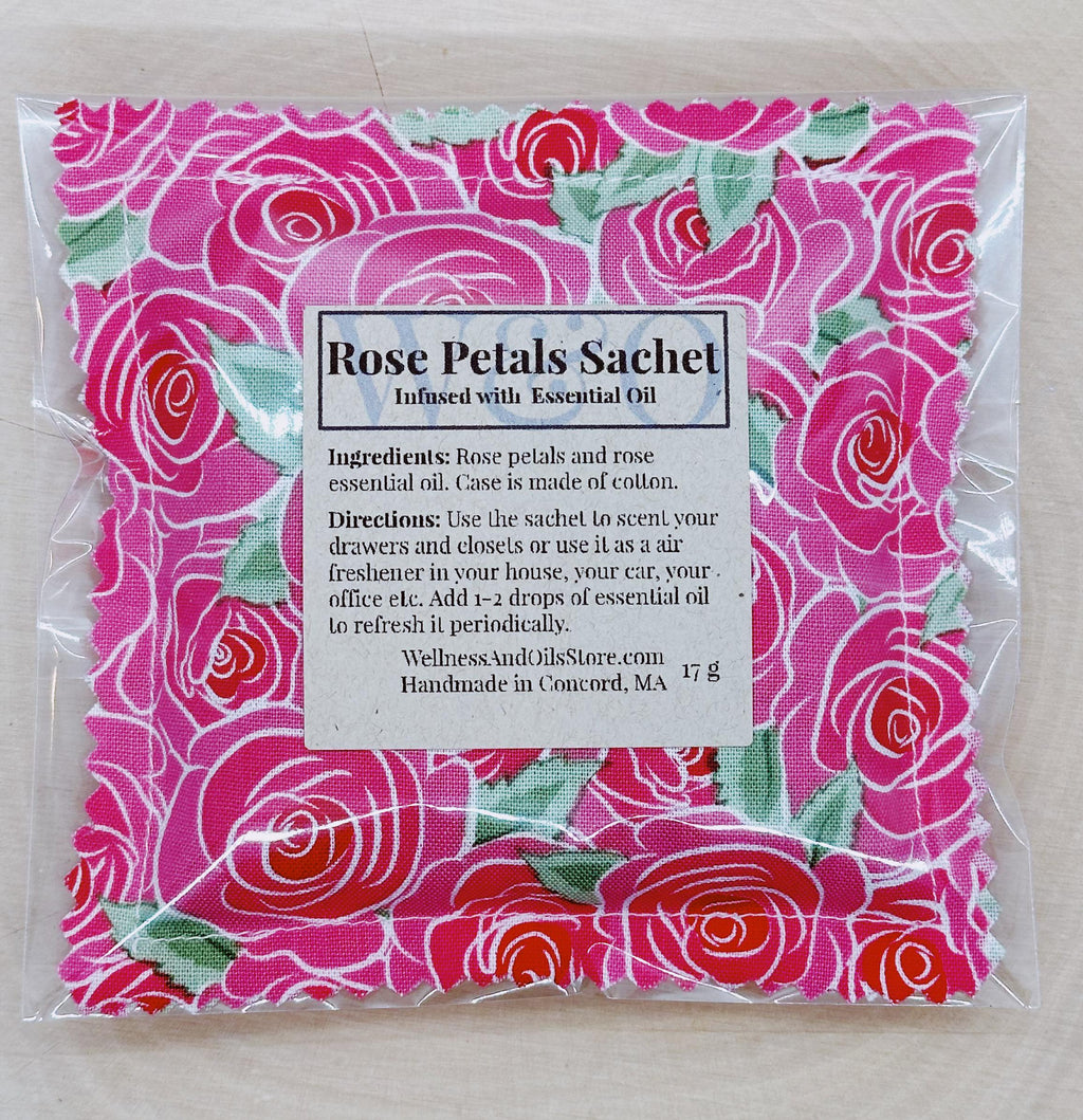 Handmade Rose Petals Sachet: Essential Oil-Infused Natural Deodorizer for Closets, Drawers & Gifts